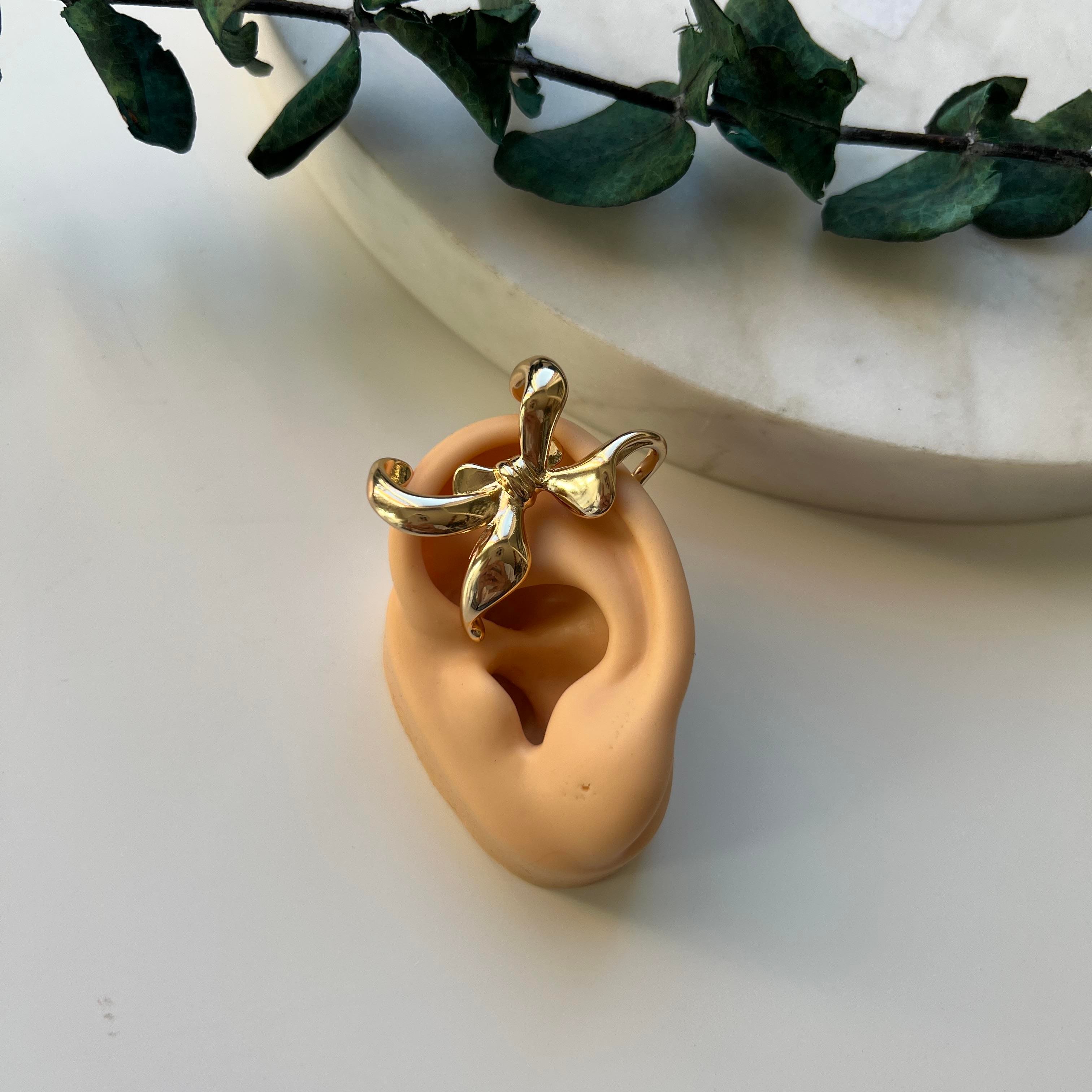 Gold Büyük Fiyonk Earcuff