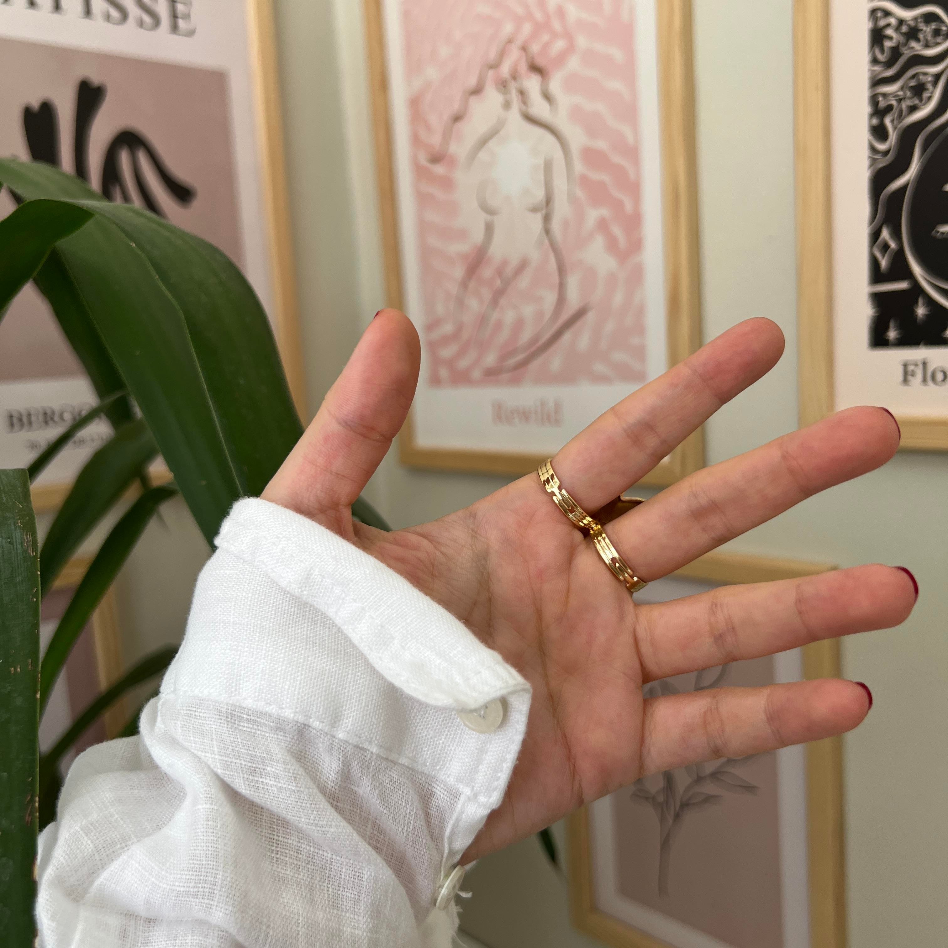 Gold Çift Kalp Yüzük