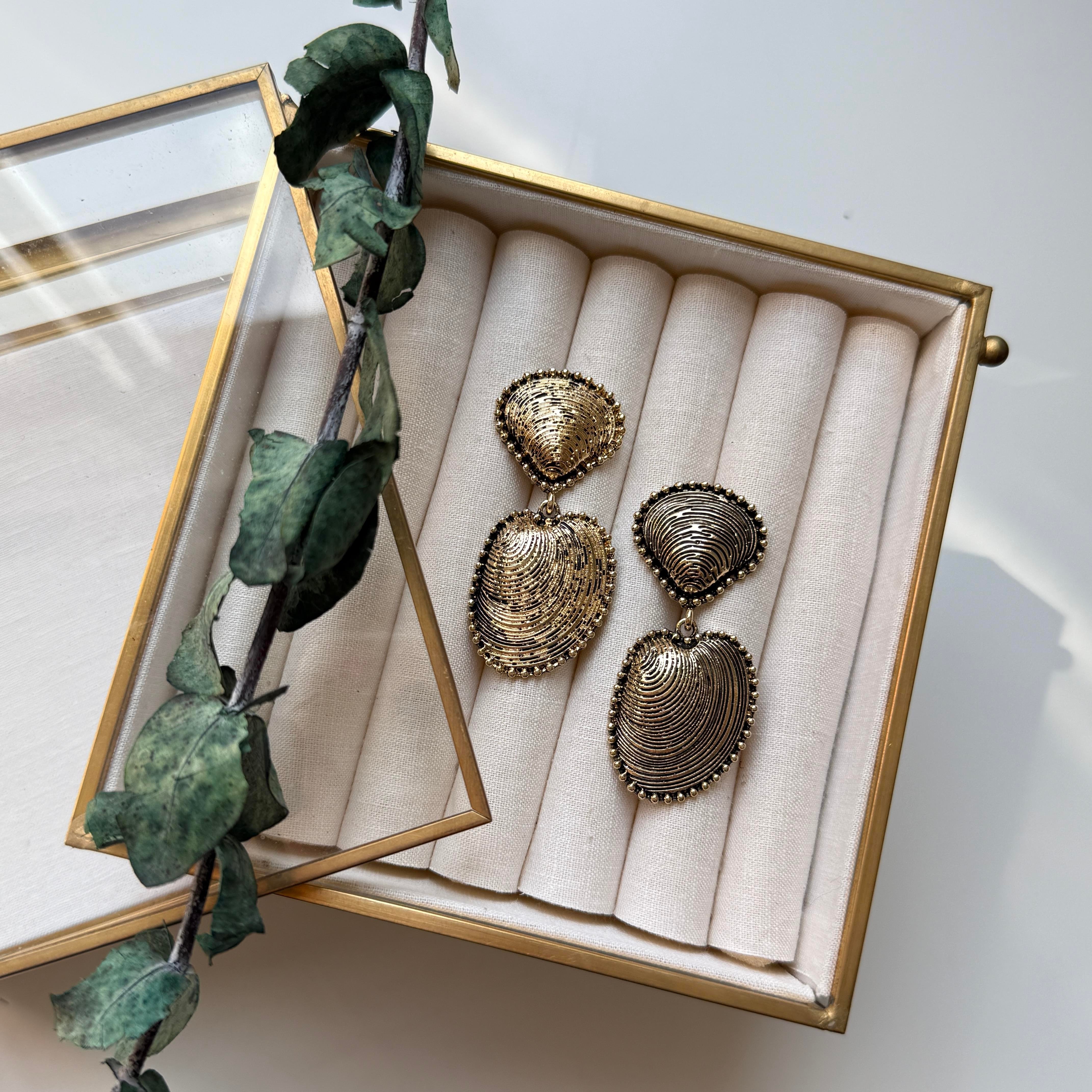 Gold Eskitme Deniz Kabuğu Küpe