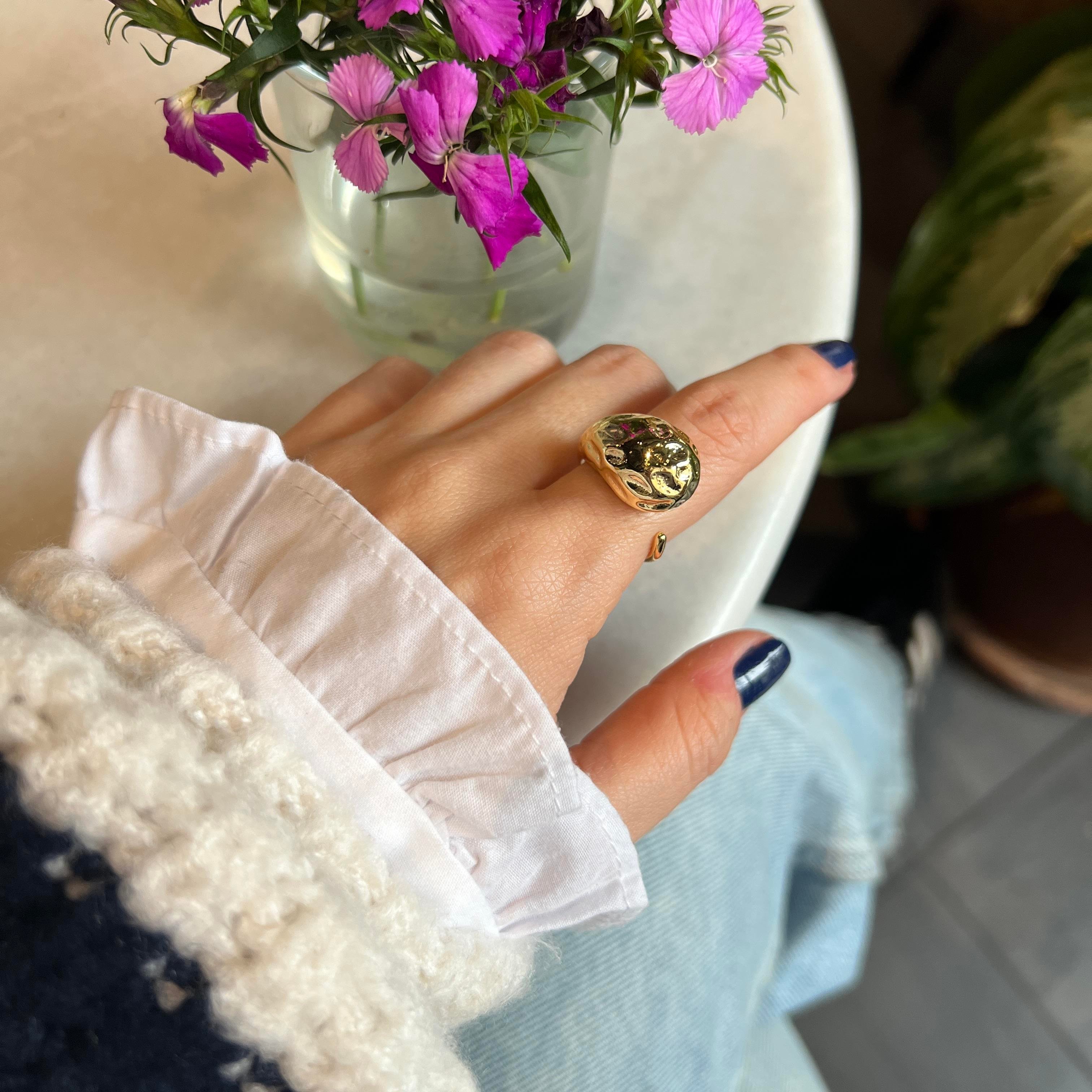 Gold Ezme Bombe Yüzük