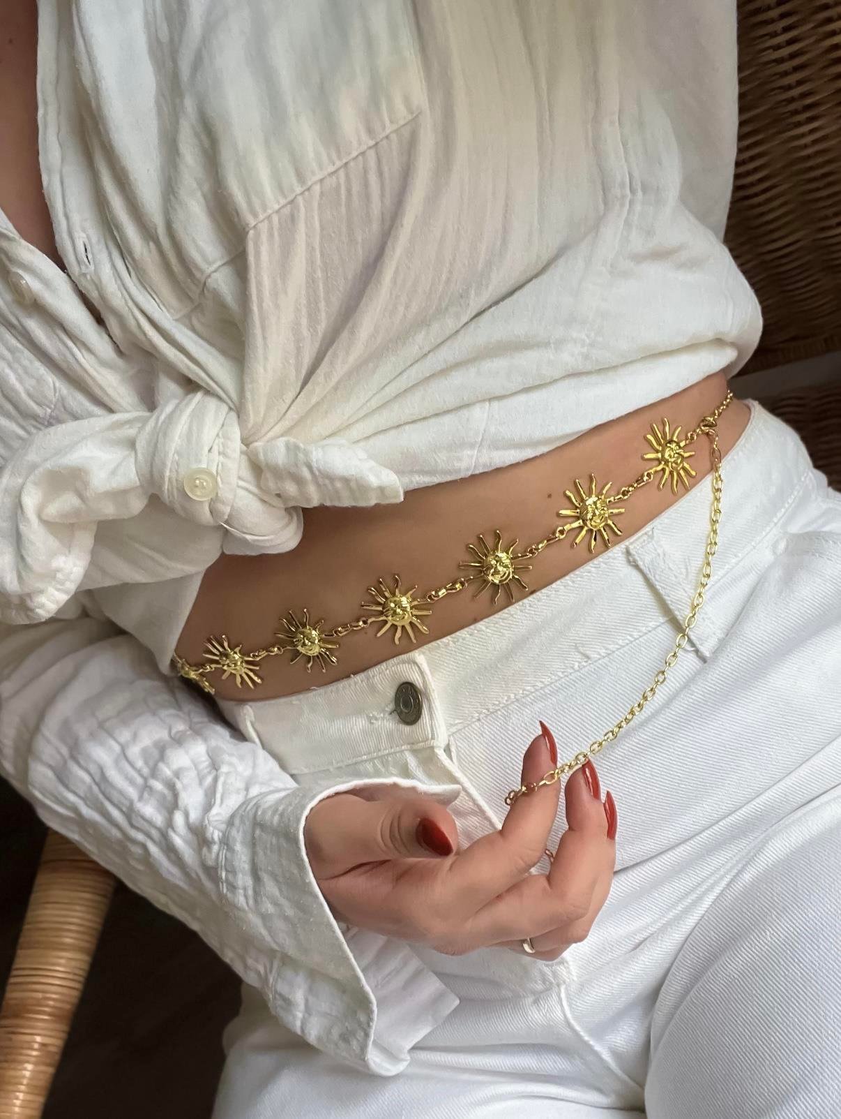 Gold Güneş Bel Zinciri