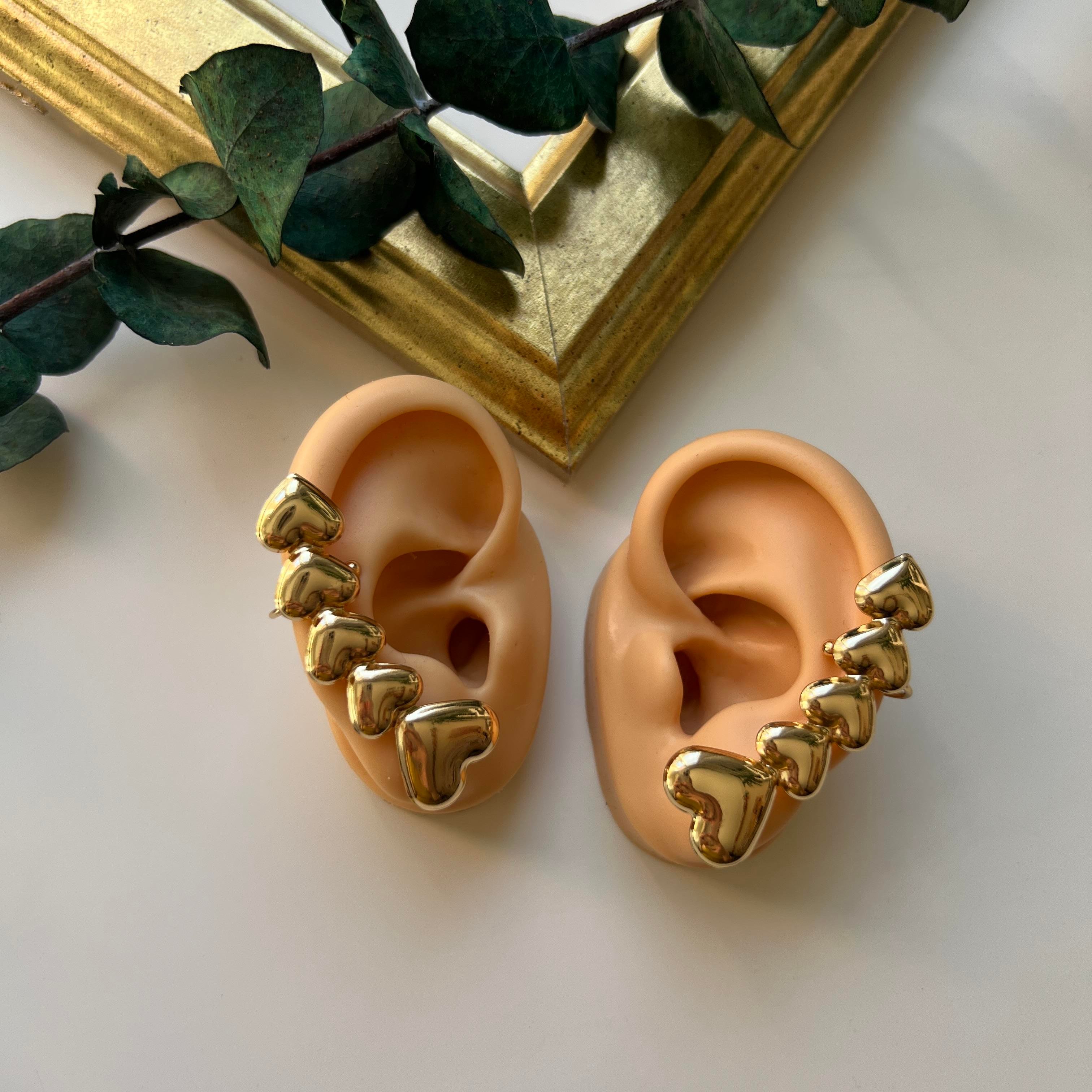 Gold Kalpli Earcuff Çift