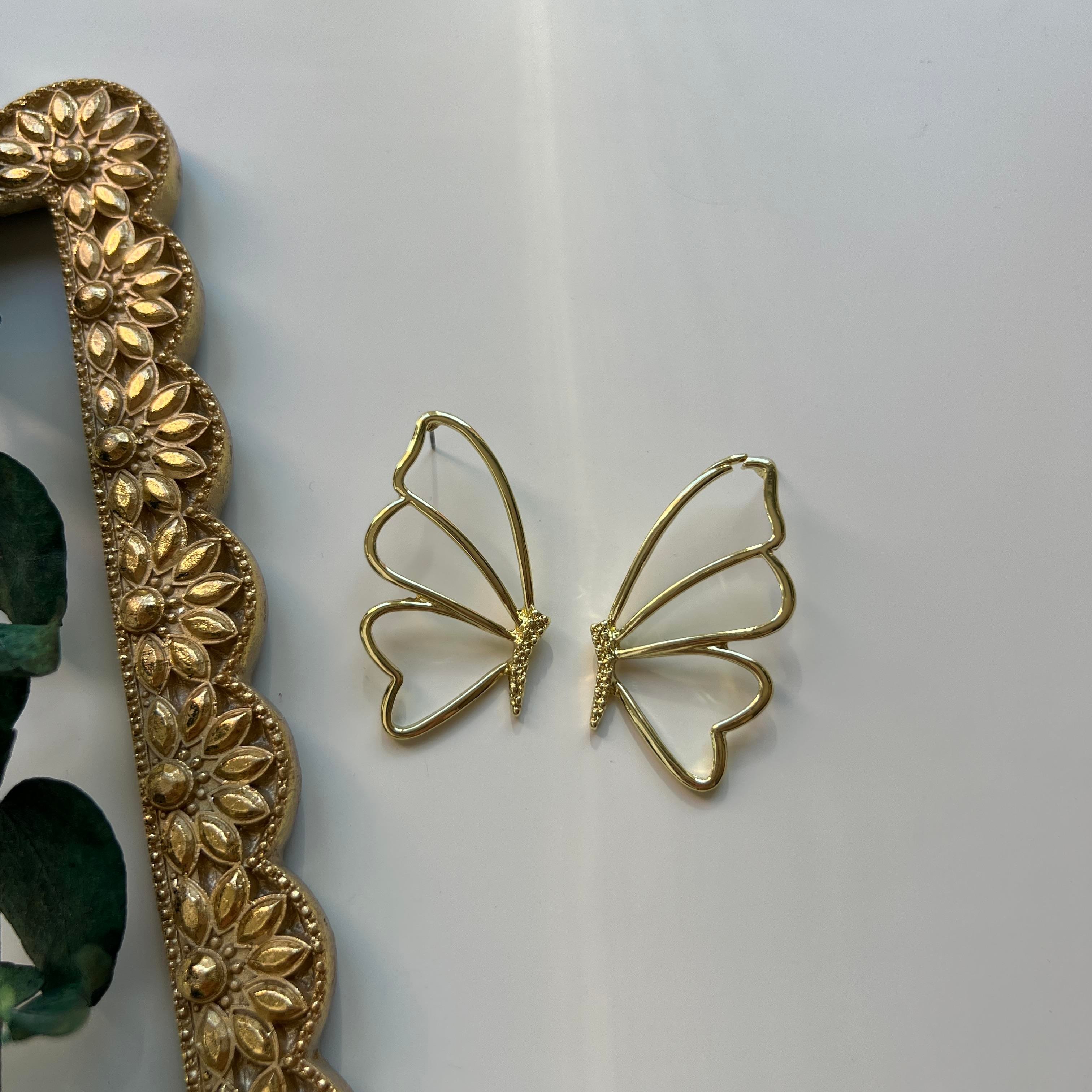 Gold Kelebek Küpe