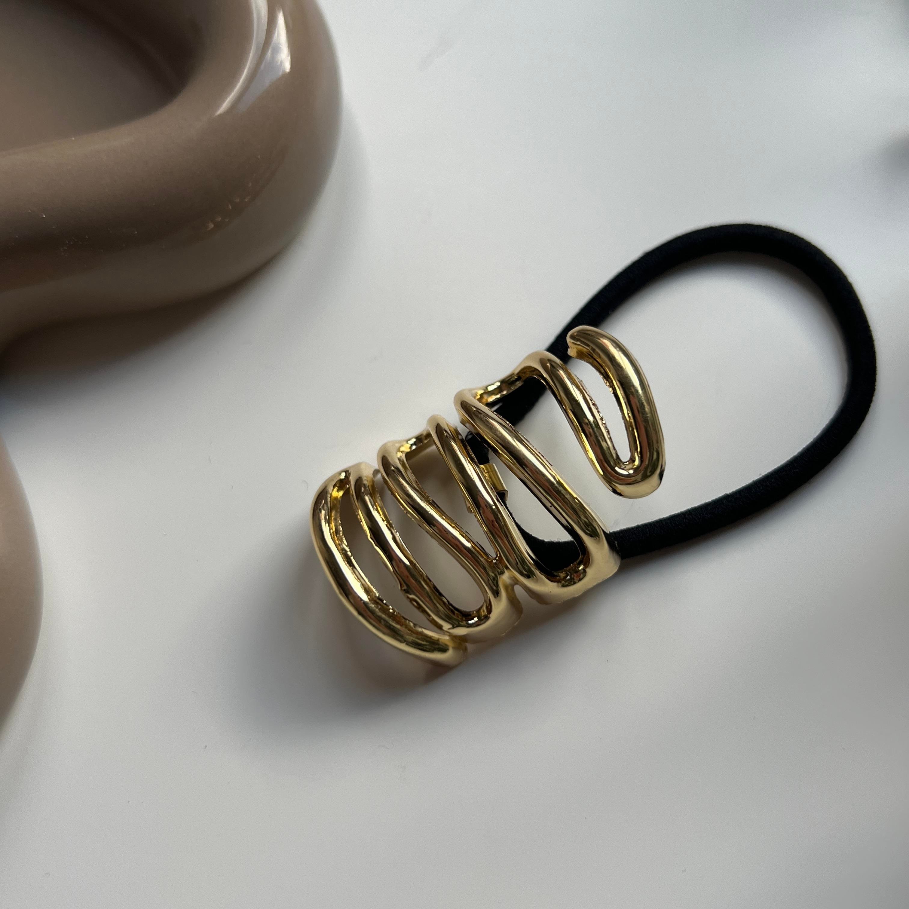 Gold Metal Spiral Lastik Toka