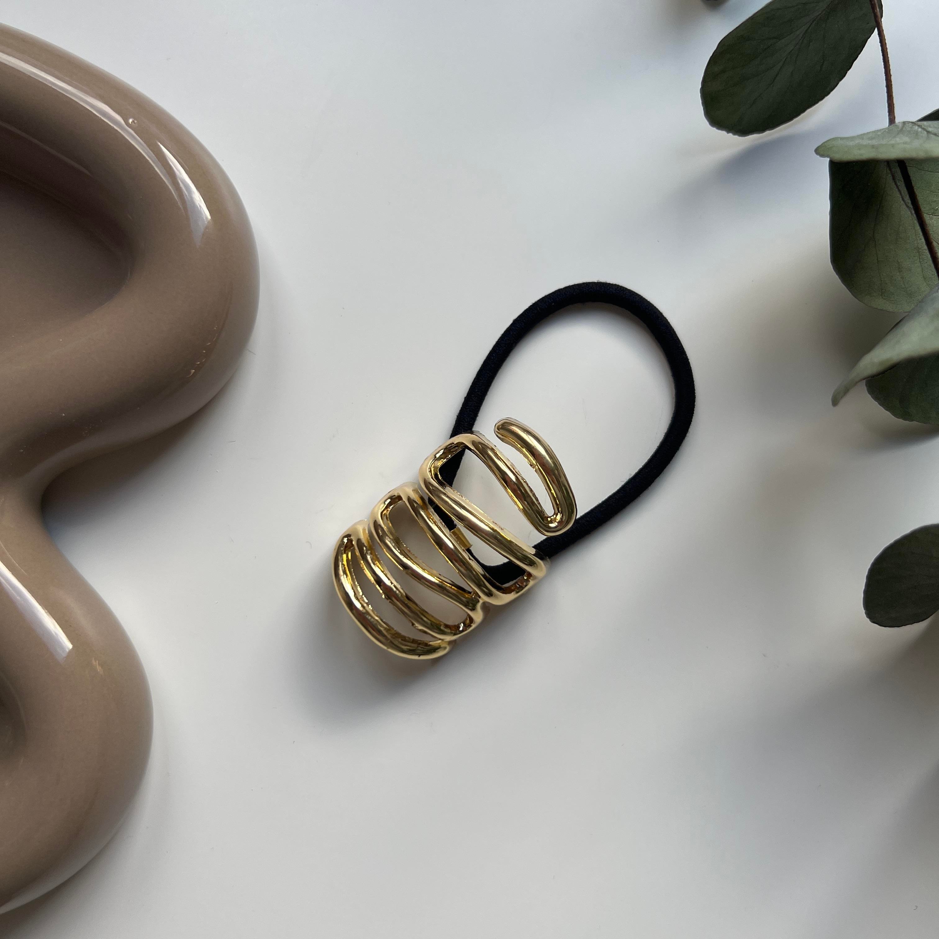 Gold Metal Spiral Lastik Toka