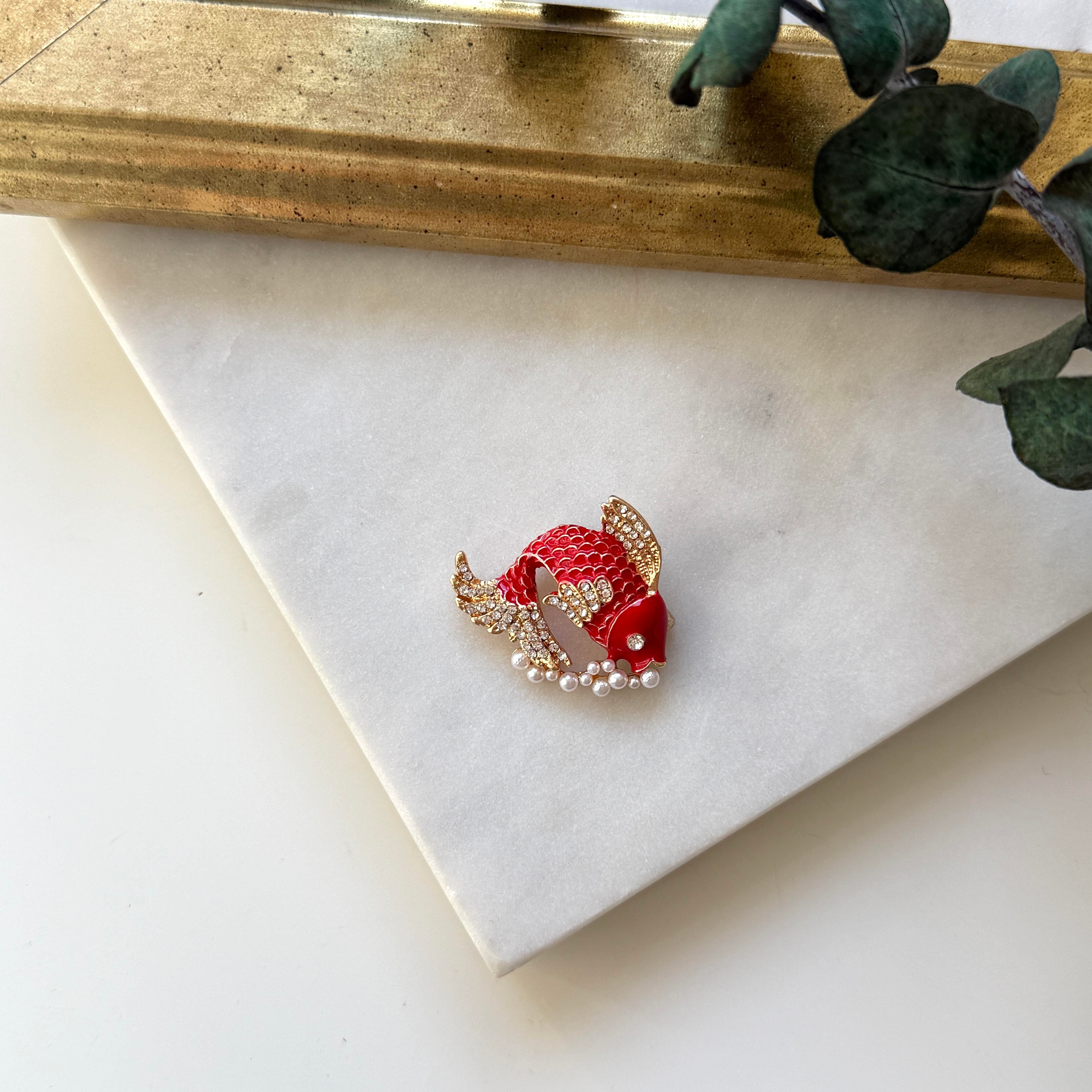 İncili Balık Broş