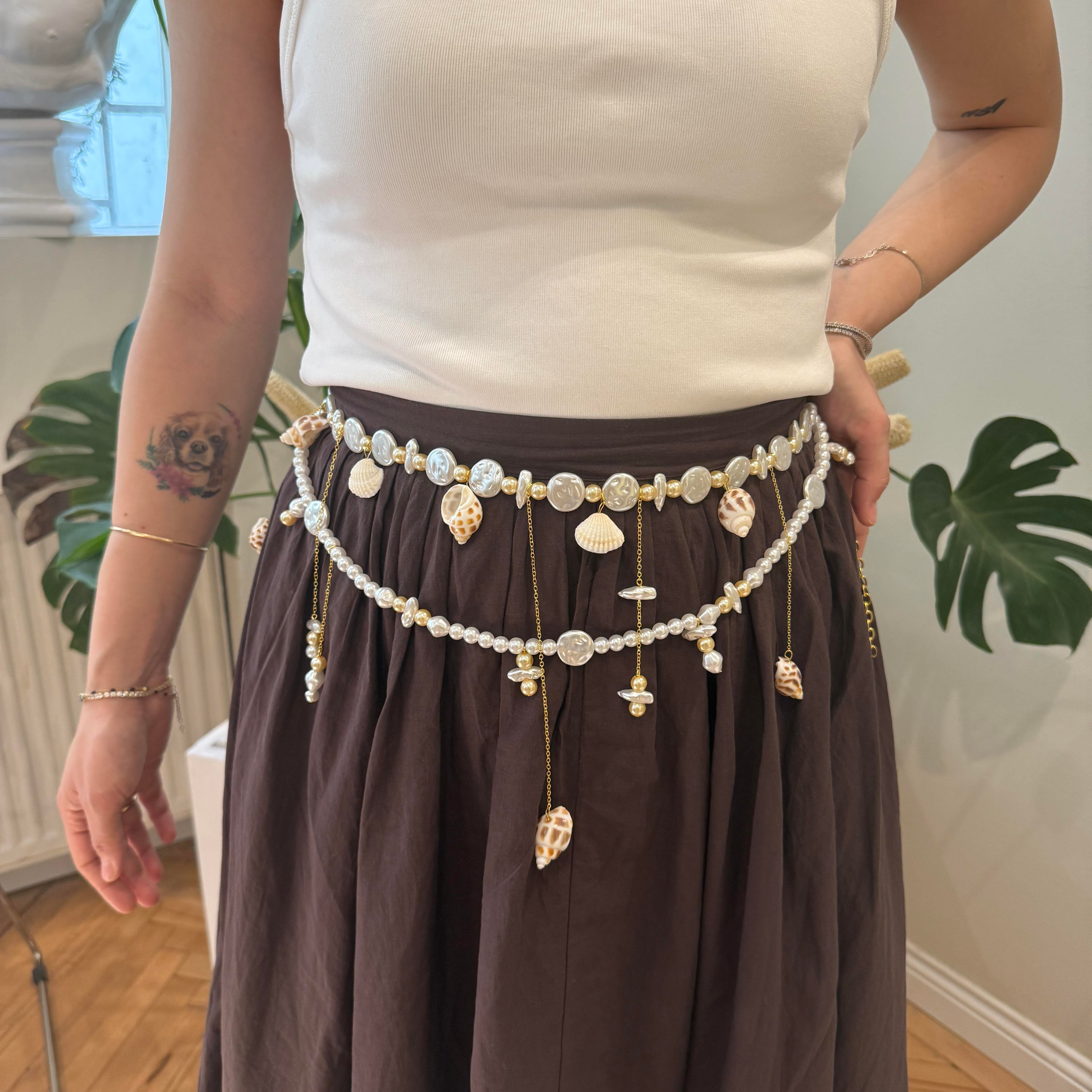 İncili Deniz Kabuklu Bel Zinciri