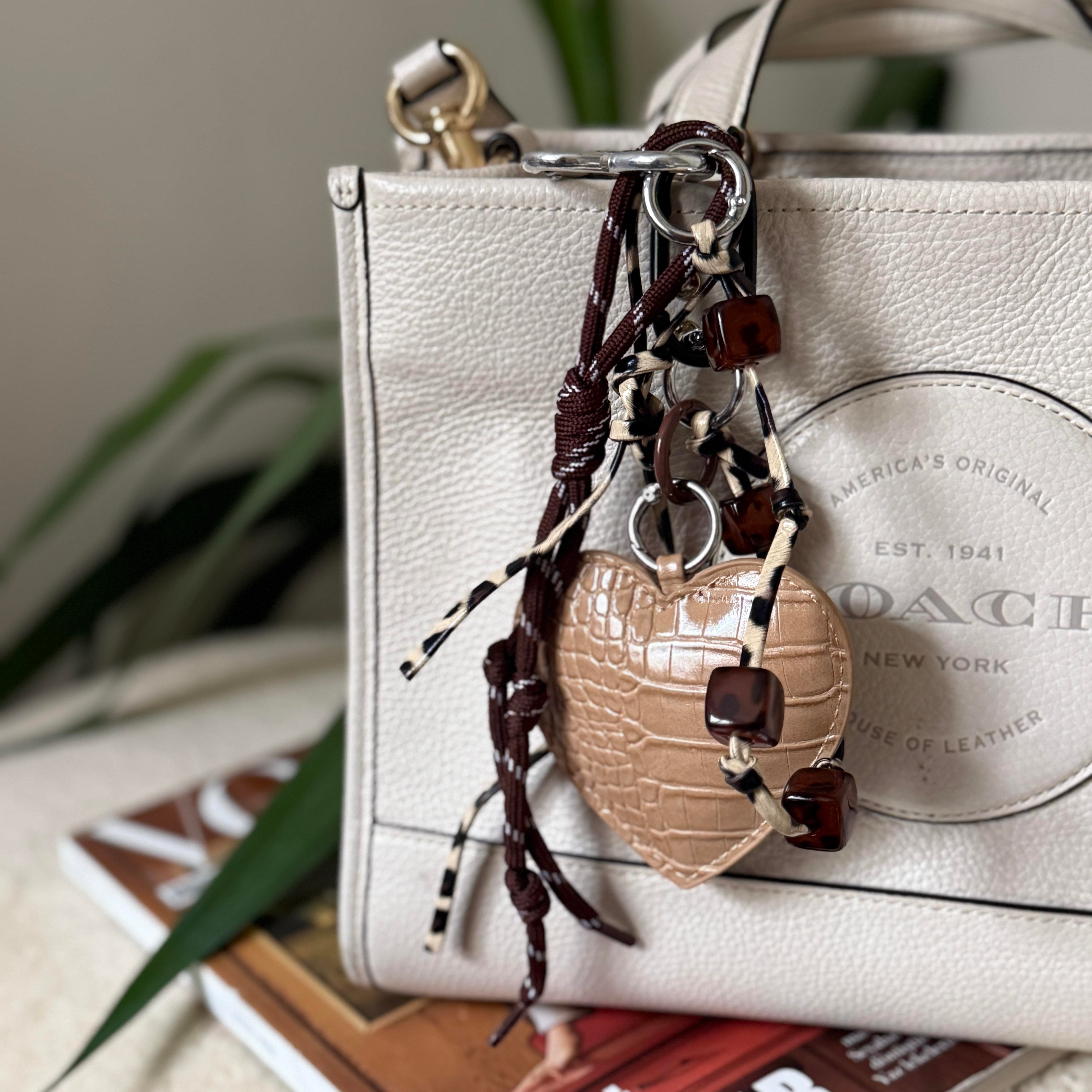 Kahve Kalpli Çanta Aksesuarı&Anahtarlık