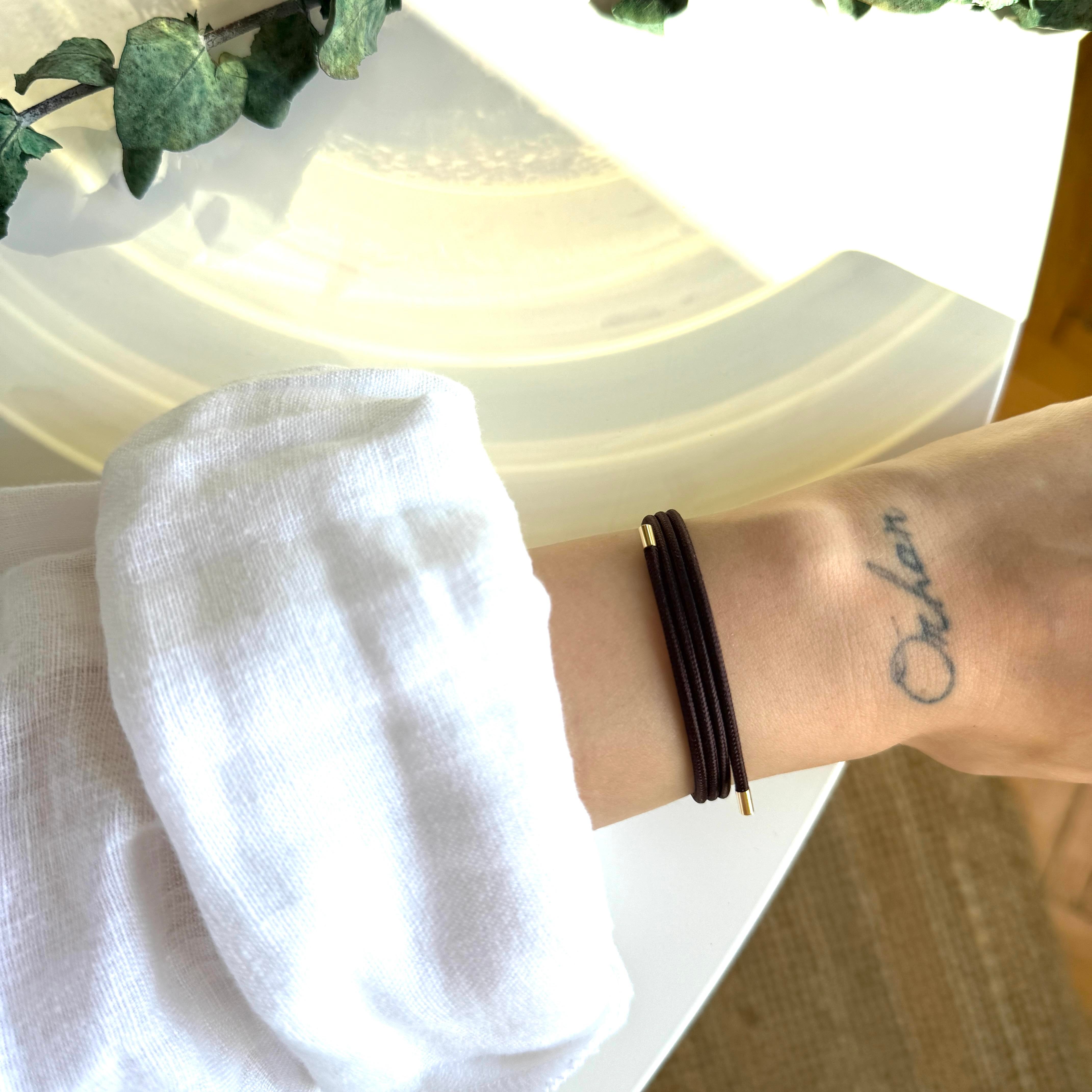 Kahverengi Mıknatıslı Bileklik&Halhal