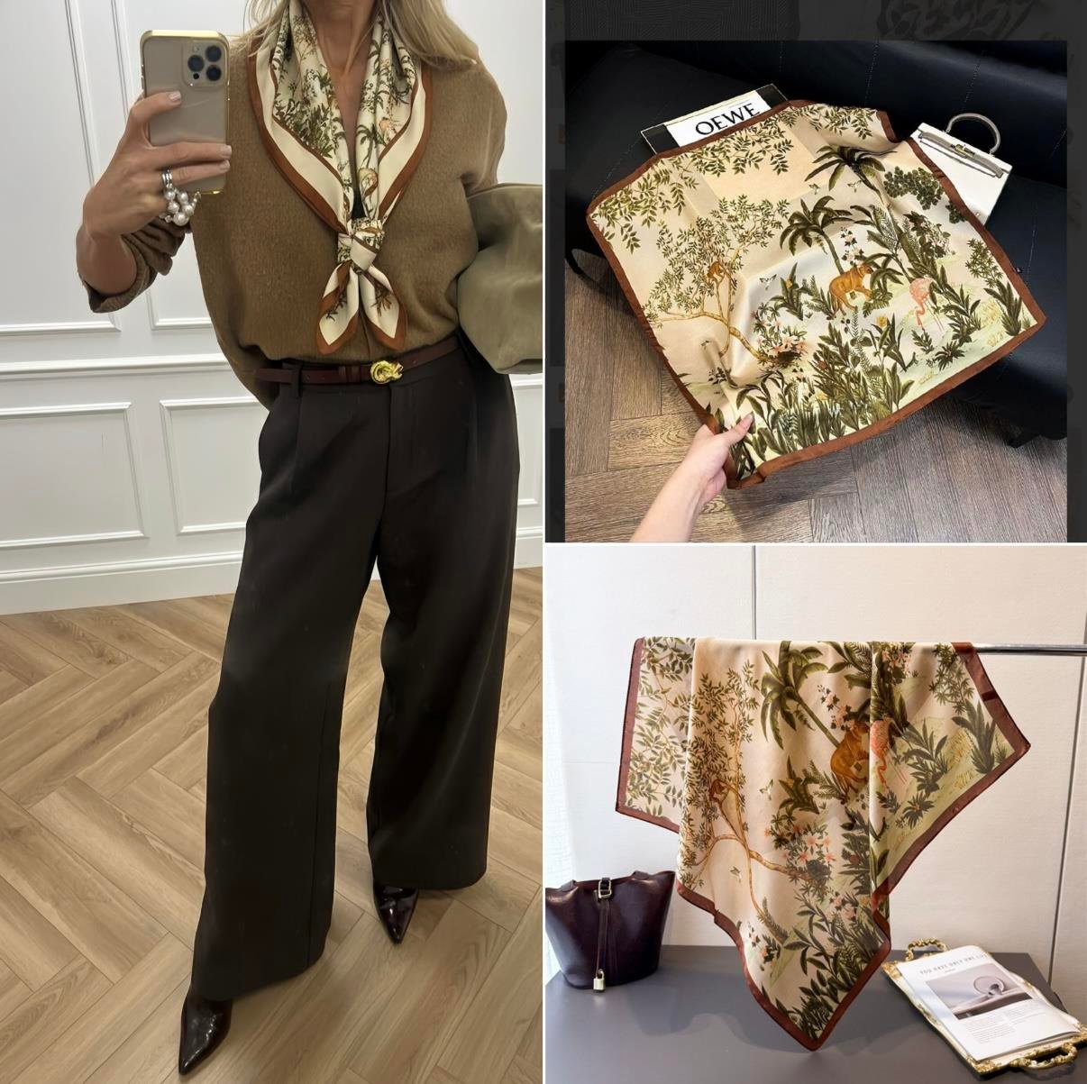 Kahverengi Safari Fular 70X70