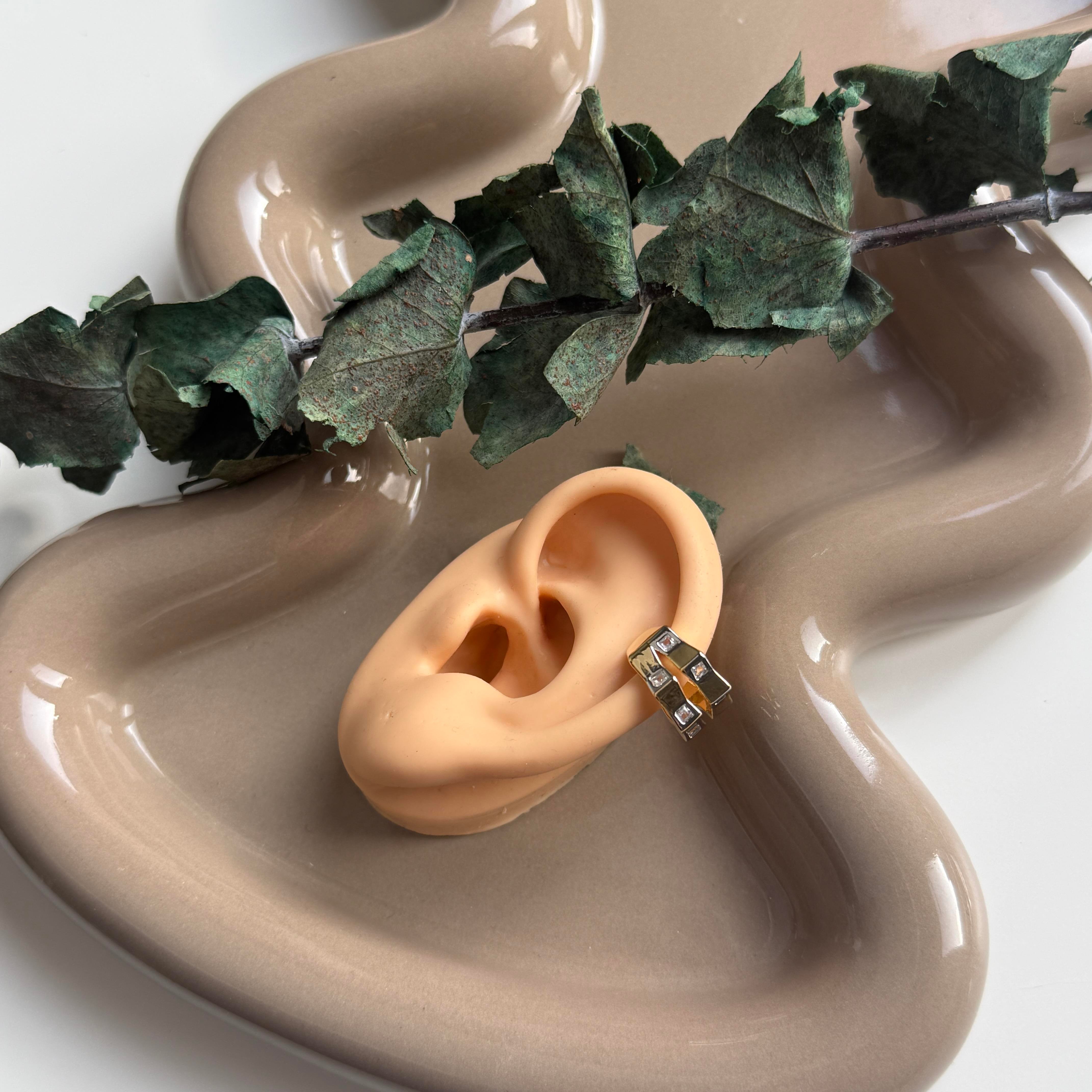 Köşeli Taşlı Earcuff