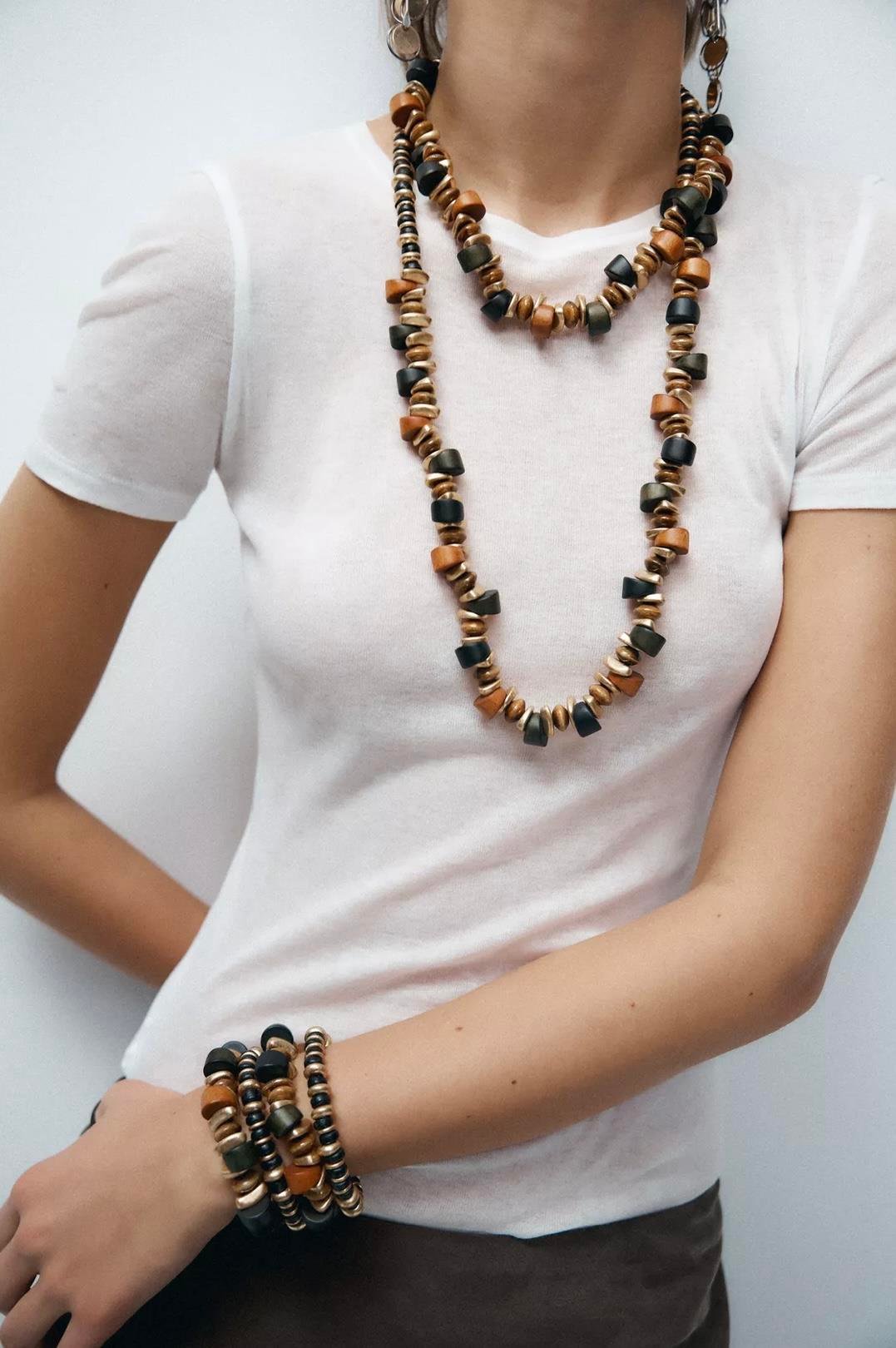 Marka 2li Ahşap Kolye