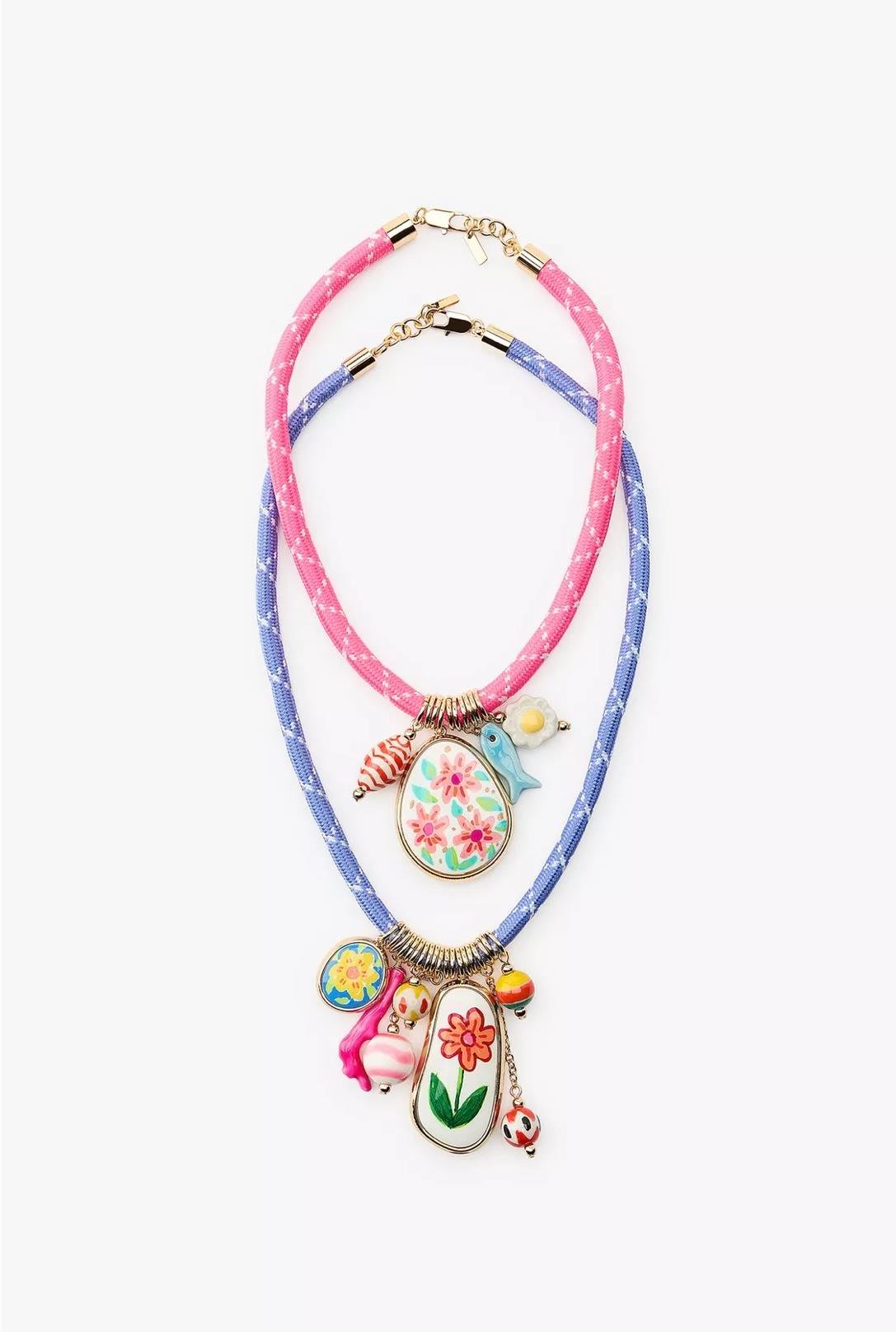 Marka 2li Kordon Charm Kolye