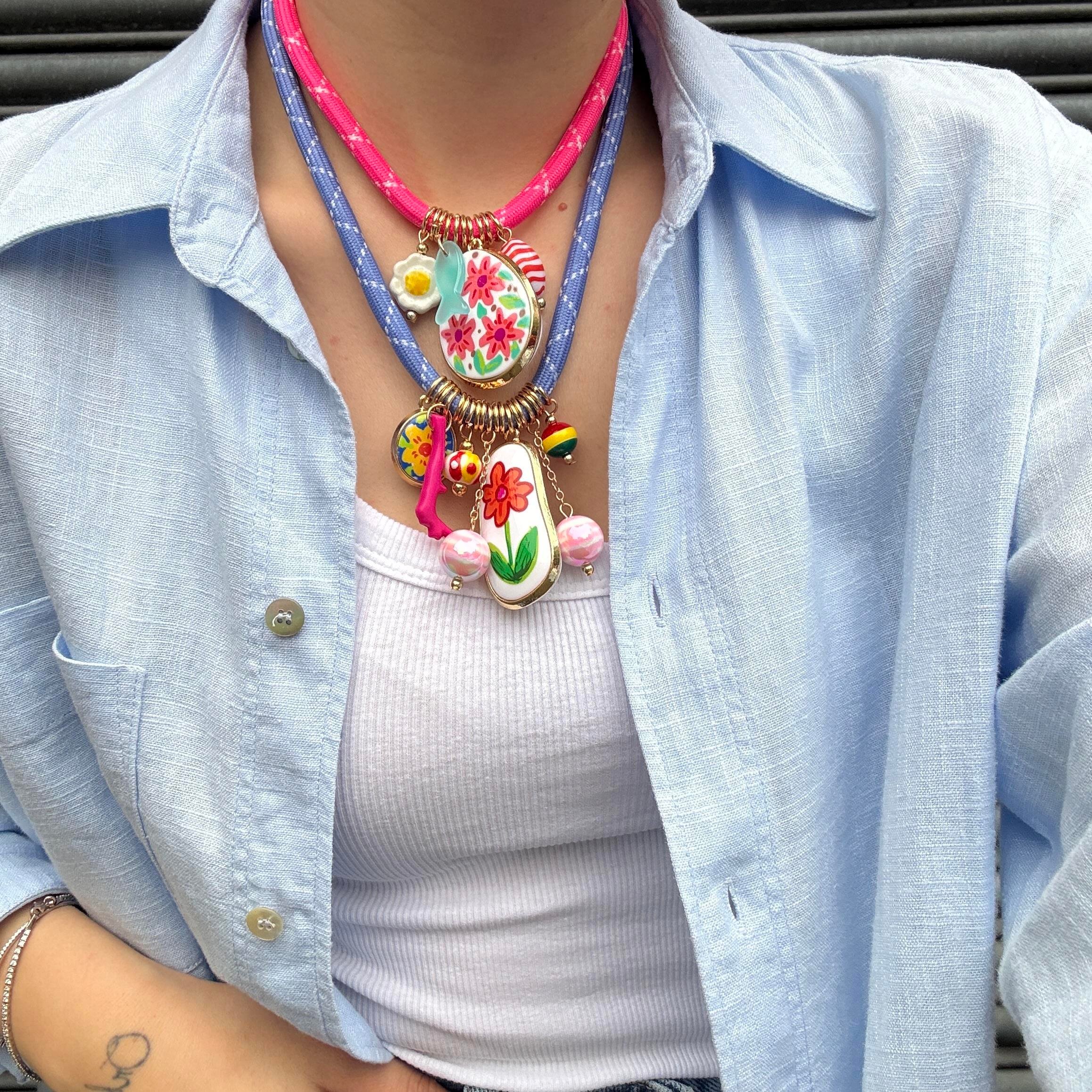 Marka 2li Kordon Charm Kolye