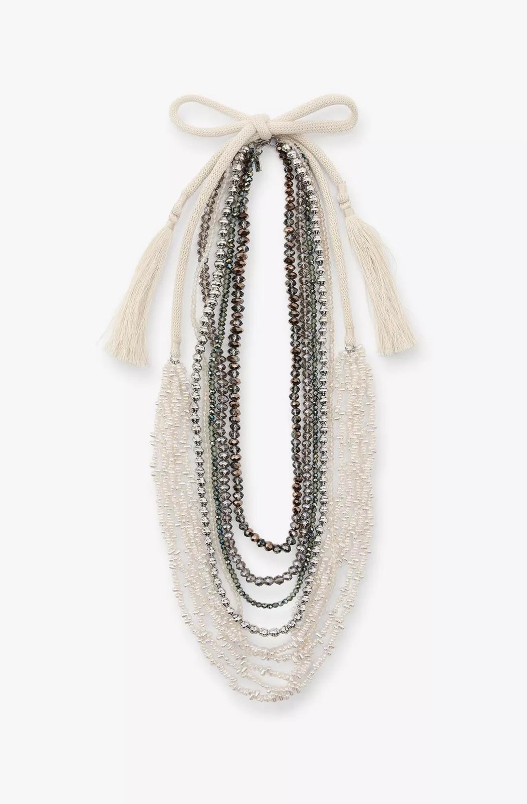 Marka Boncuklu Püsküllü Kolye