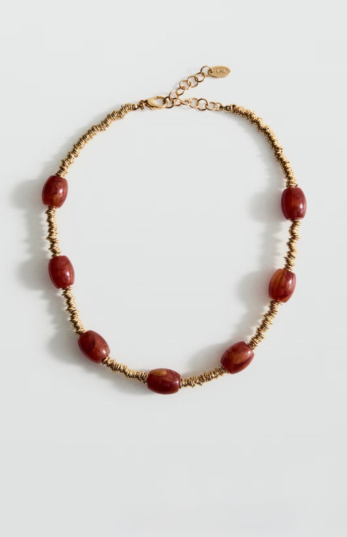 Marka Boncuklu Zincir Kolye