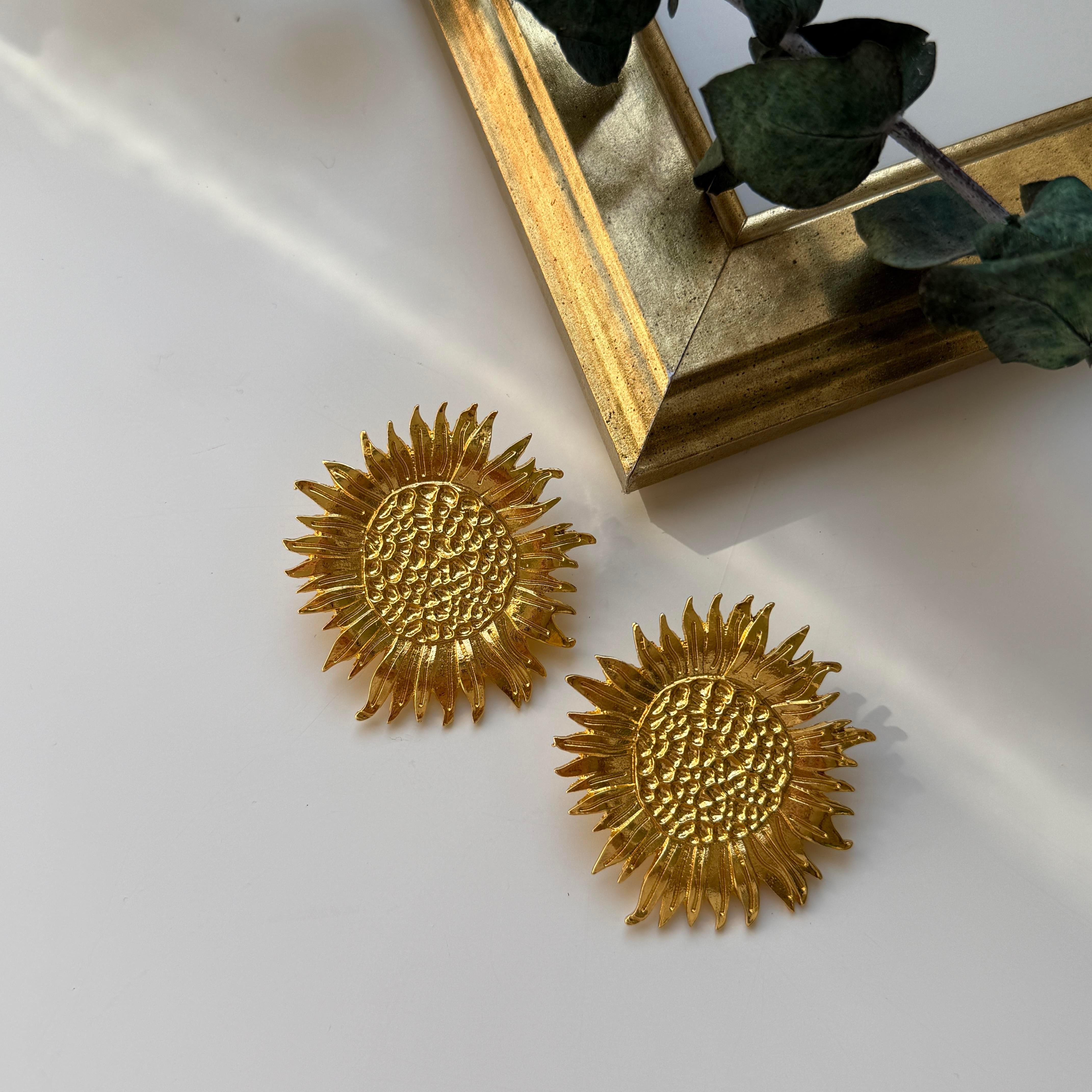 Marka Gold Ayçiçeği Küpe