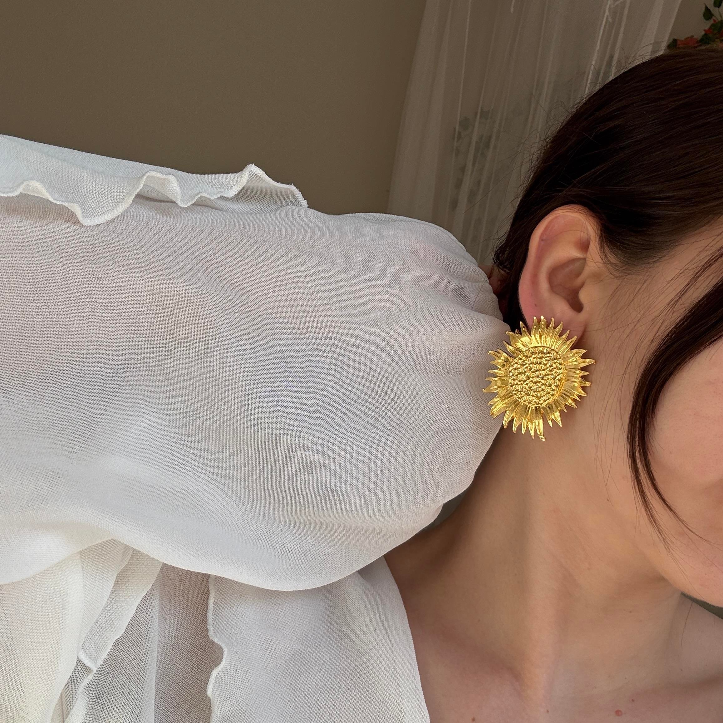 Marka Gold Ayçiçeği Küpe