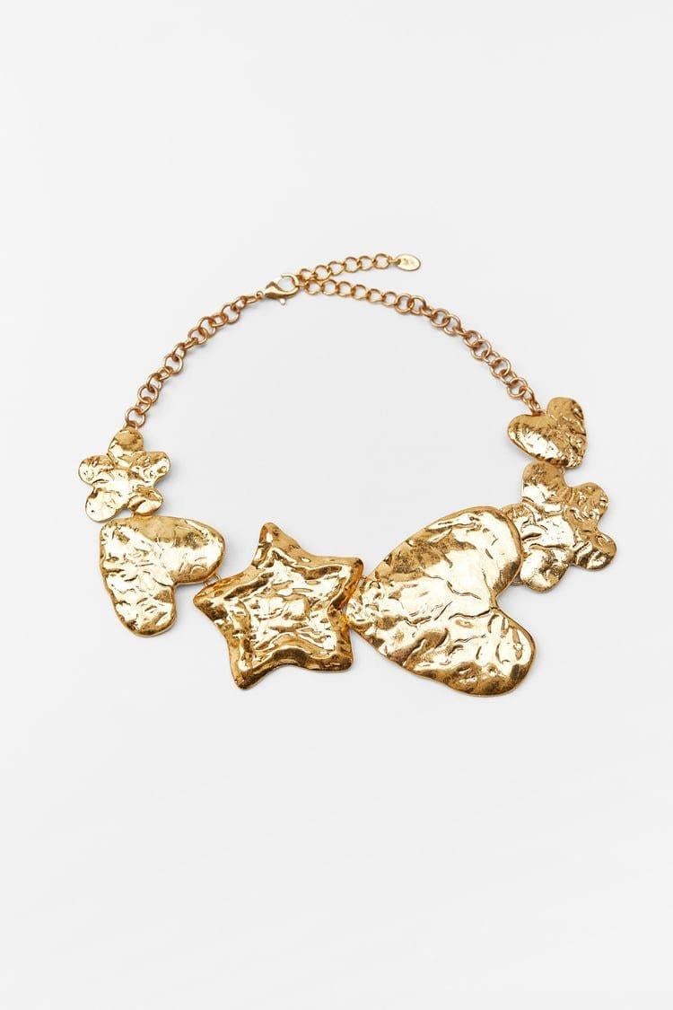 Marka Gold Plaka Kalp&Yıldız Kolye