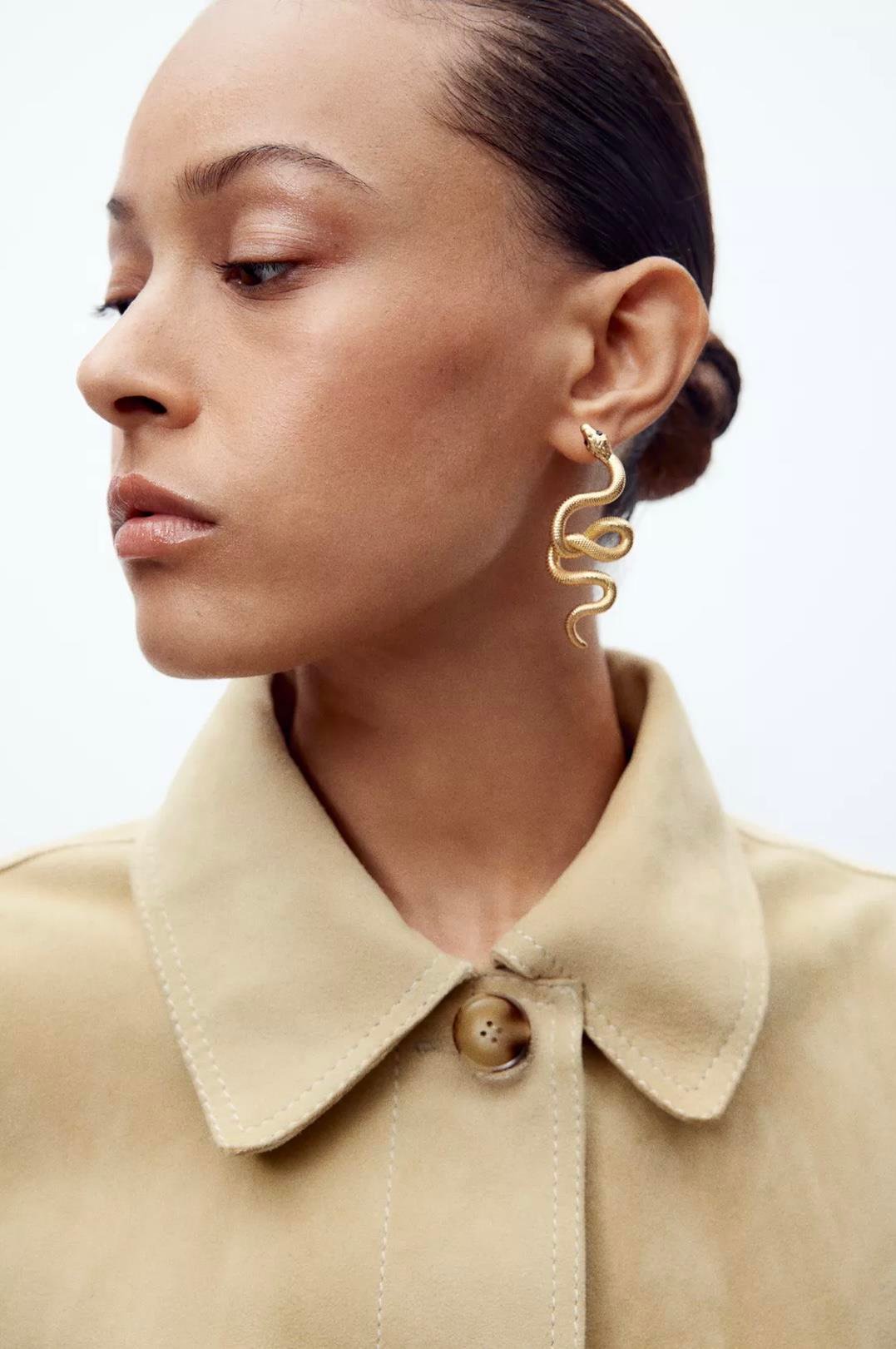 Marka Gold Yılan Küpe