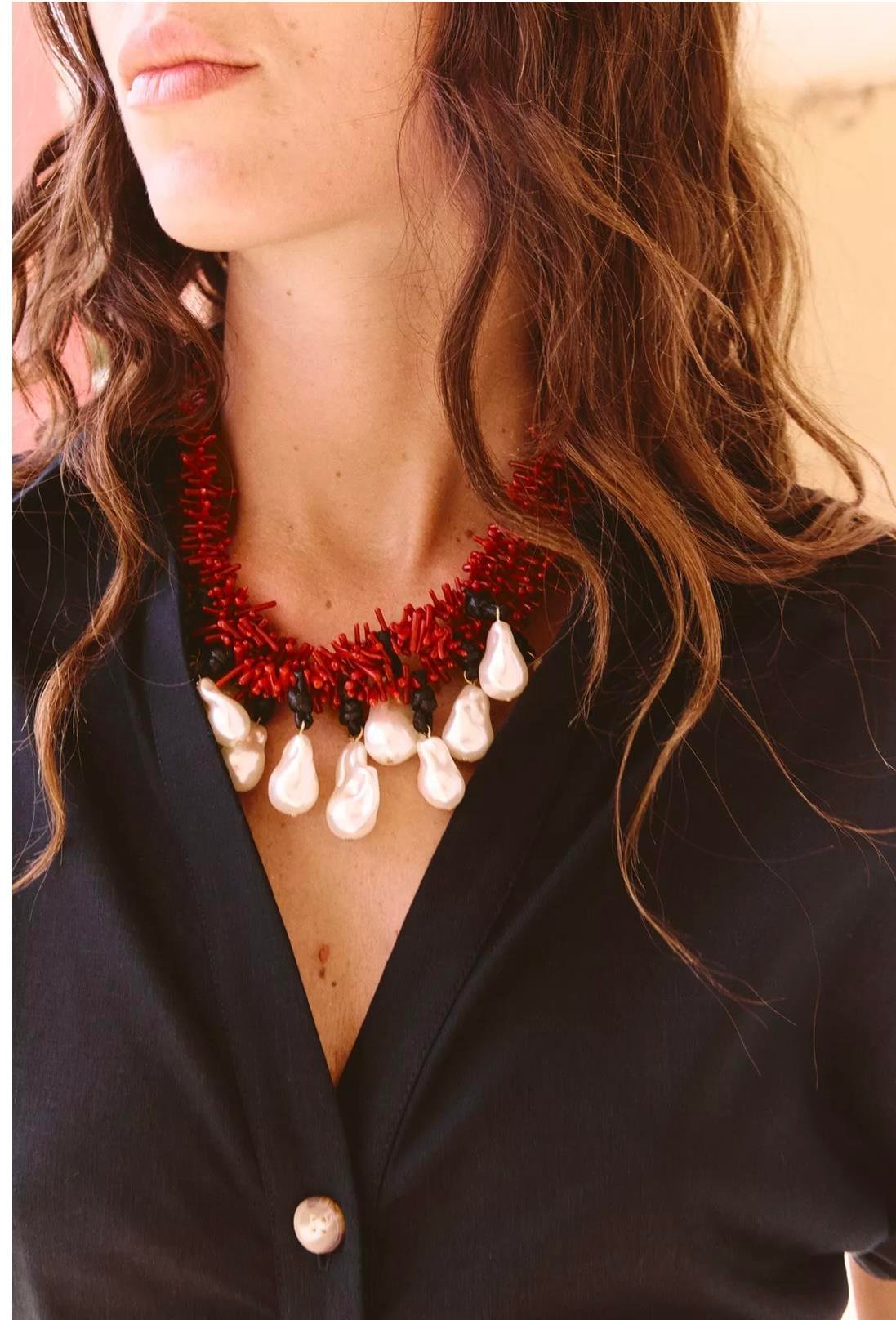 Marka İncili Boncuklu Kolye