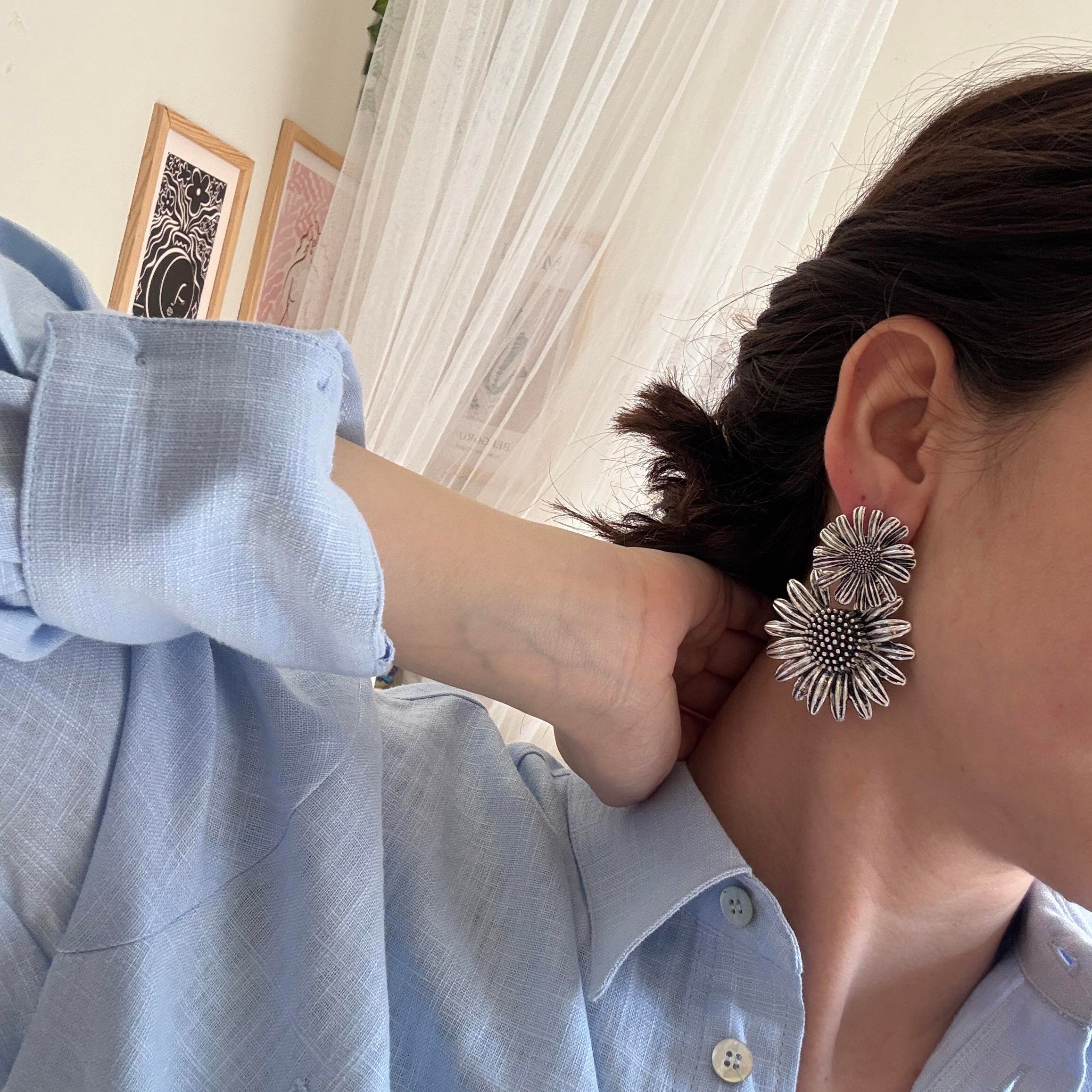 Marka Silver Ayçiçeği Küpe