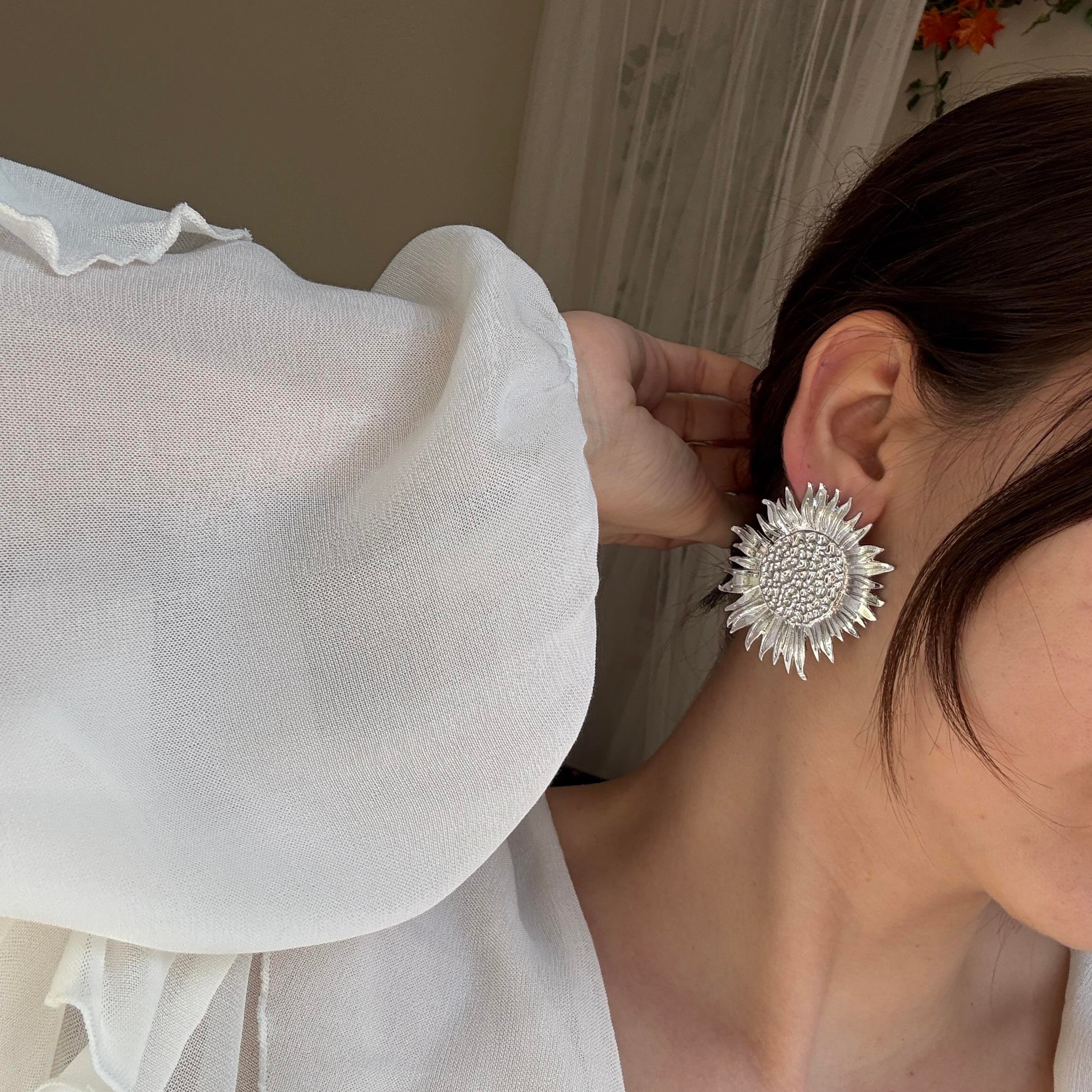 Marka Silver Ayçiçeği Küpe