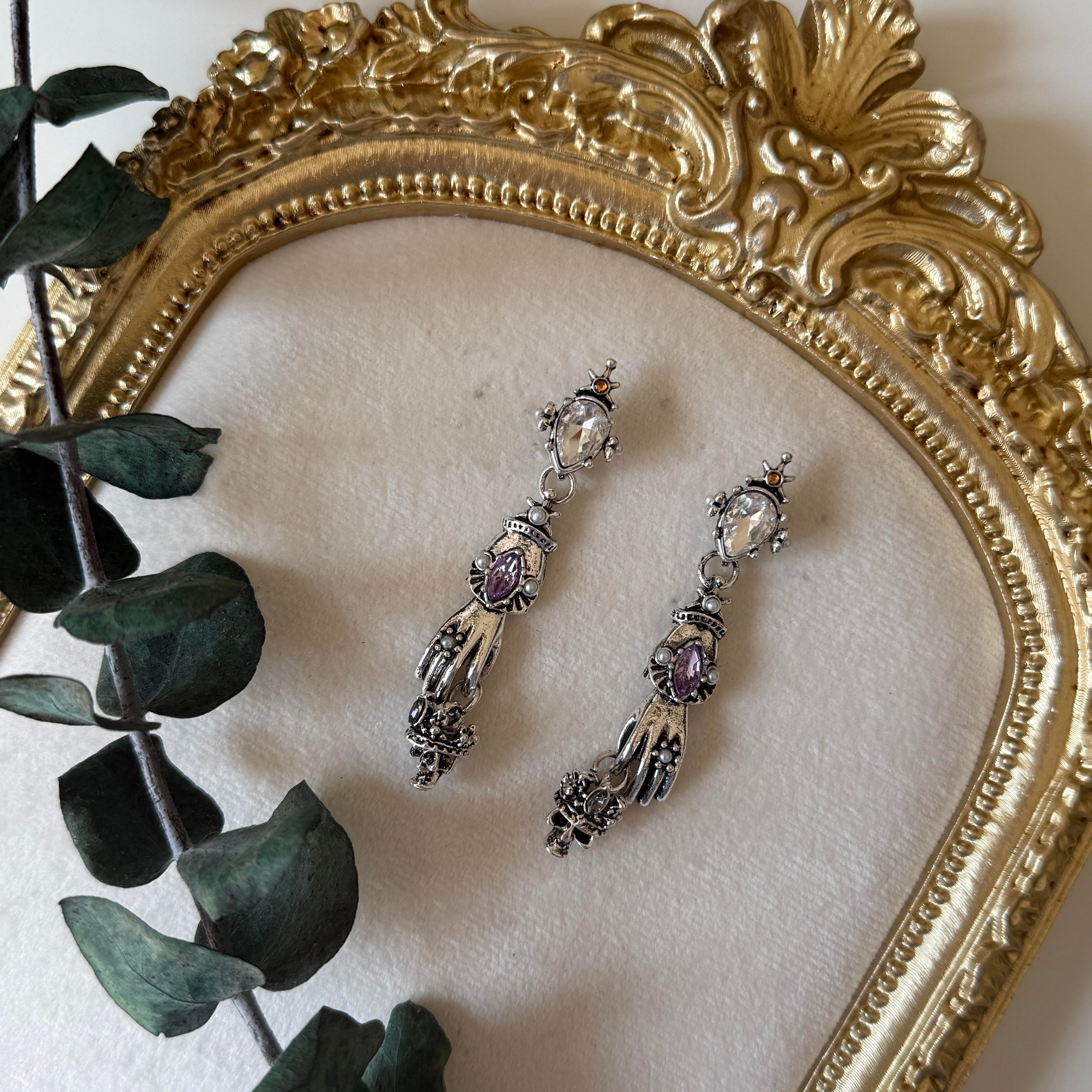 Marka Silver Eskitme Taşlı El Küpe
