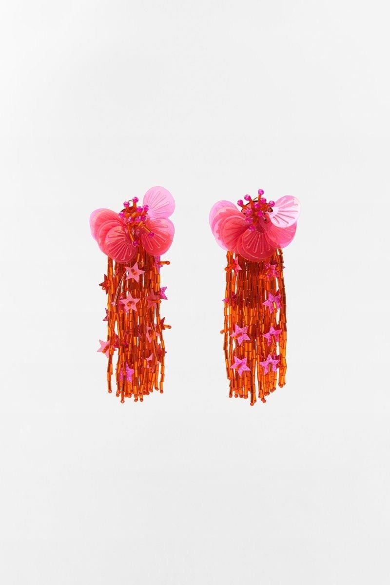 Marka Turuncu&Pembe Boncuklu Küpe