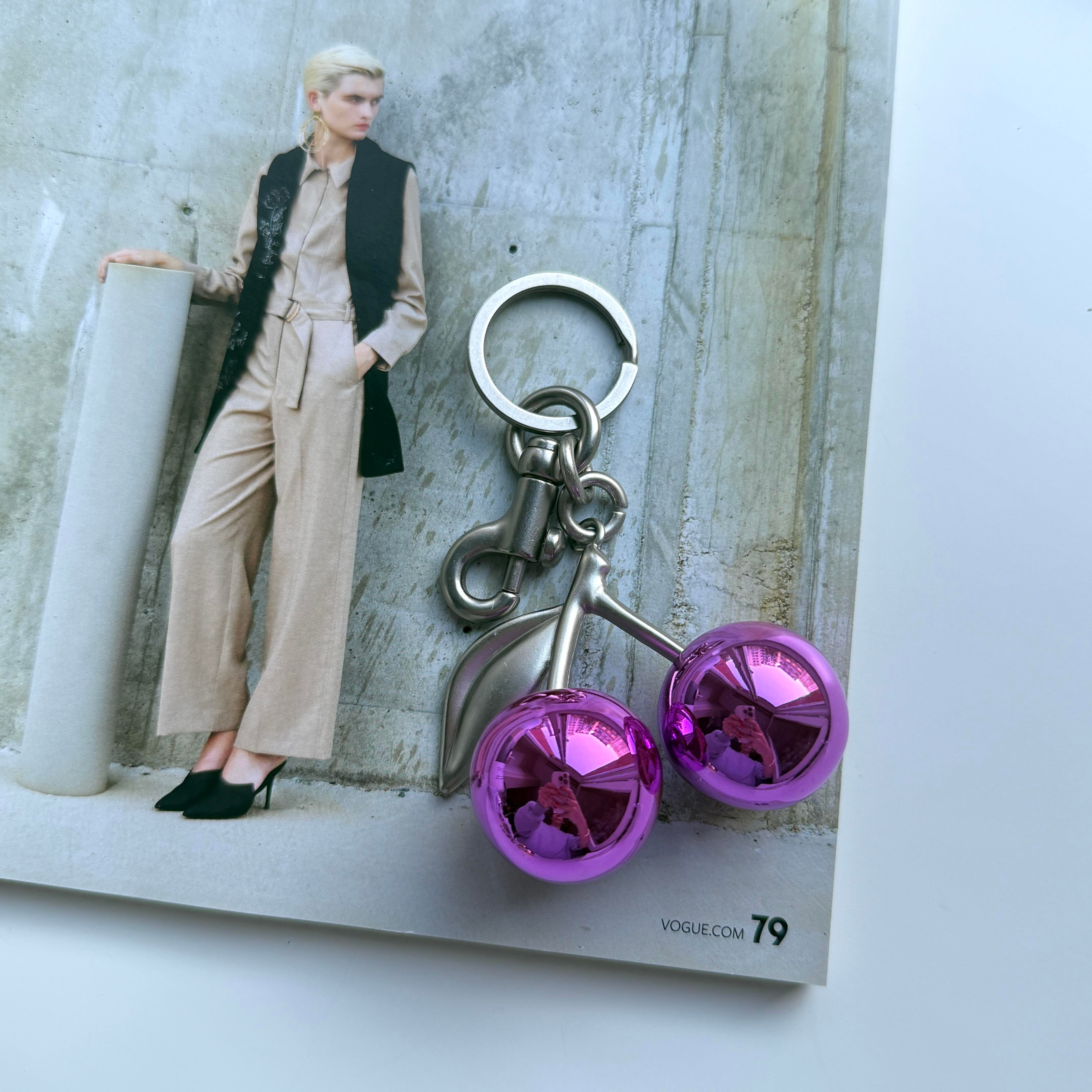 Metalik Kiraz Çanta Aksesuarı&Anahtarlık