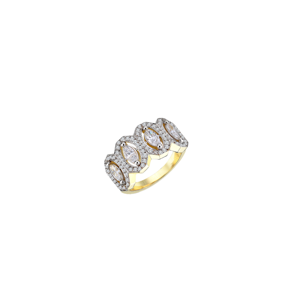 Mix Oval Taşlı Yüzük