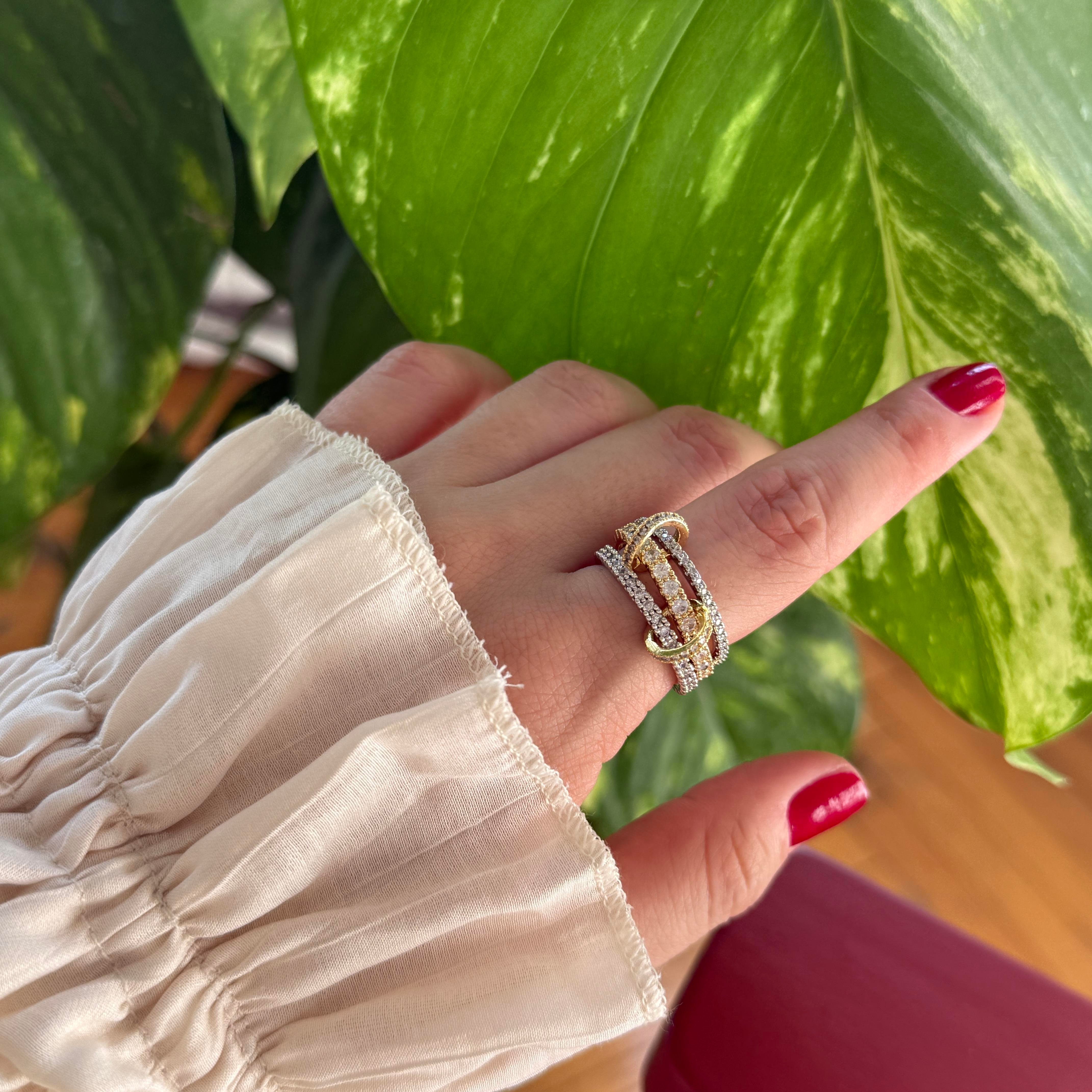 Mix Taşlı Çoklu Yüzük