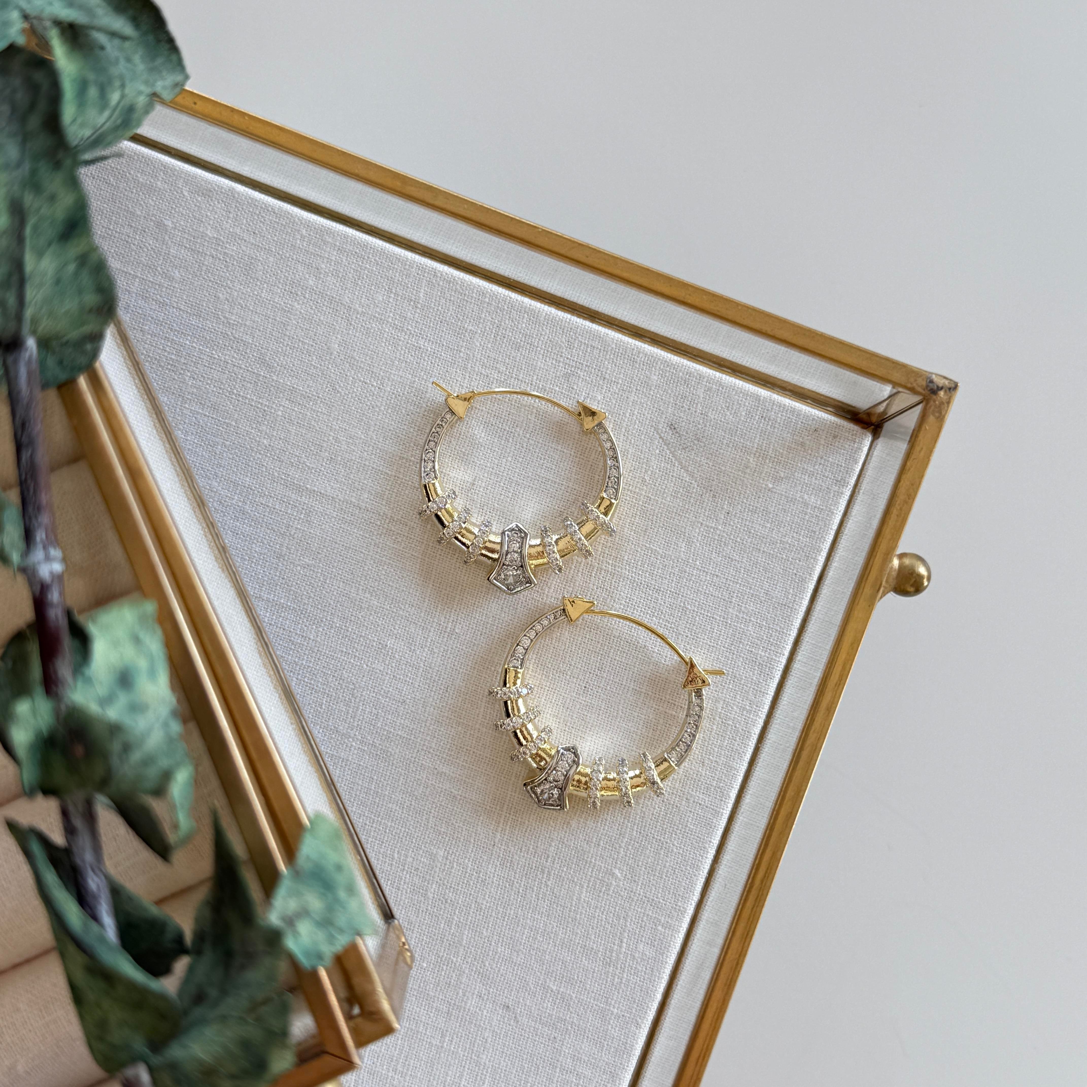 Mix Taşlı Halka Küpe