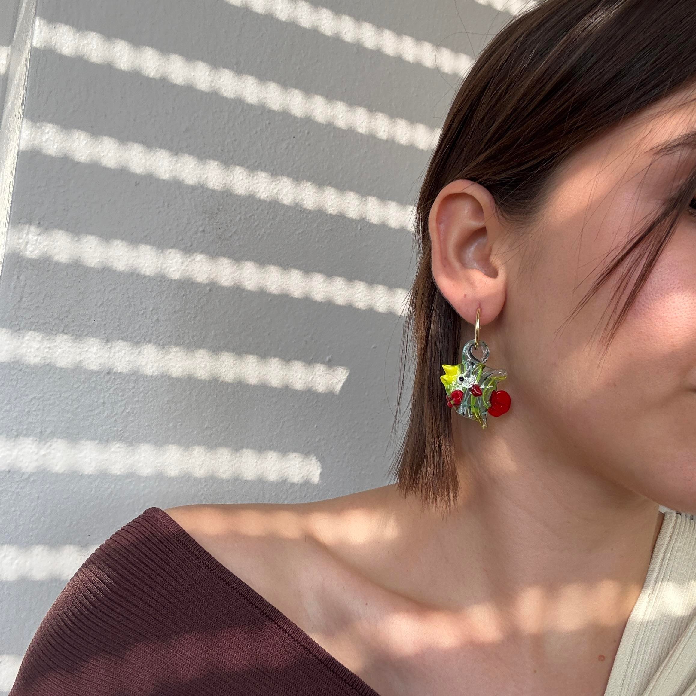 Murano Cam Balık Küpe