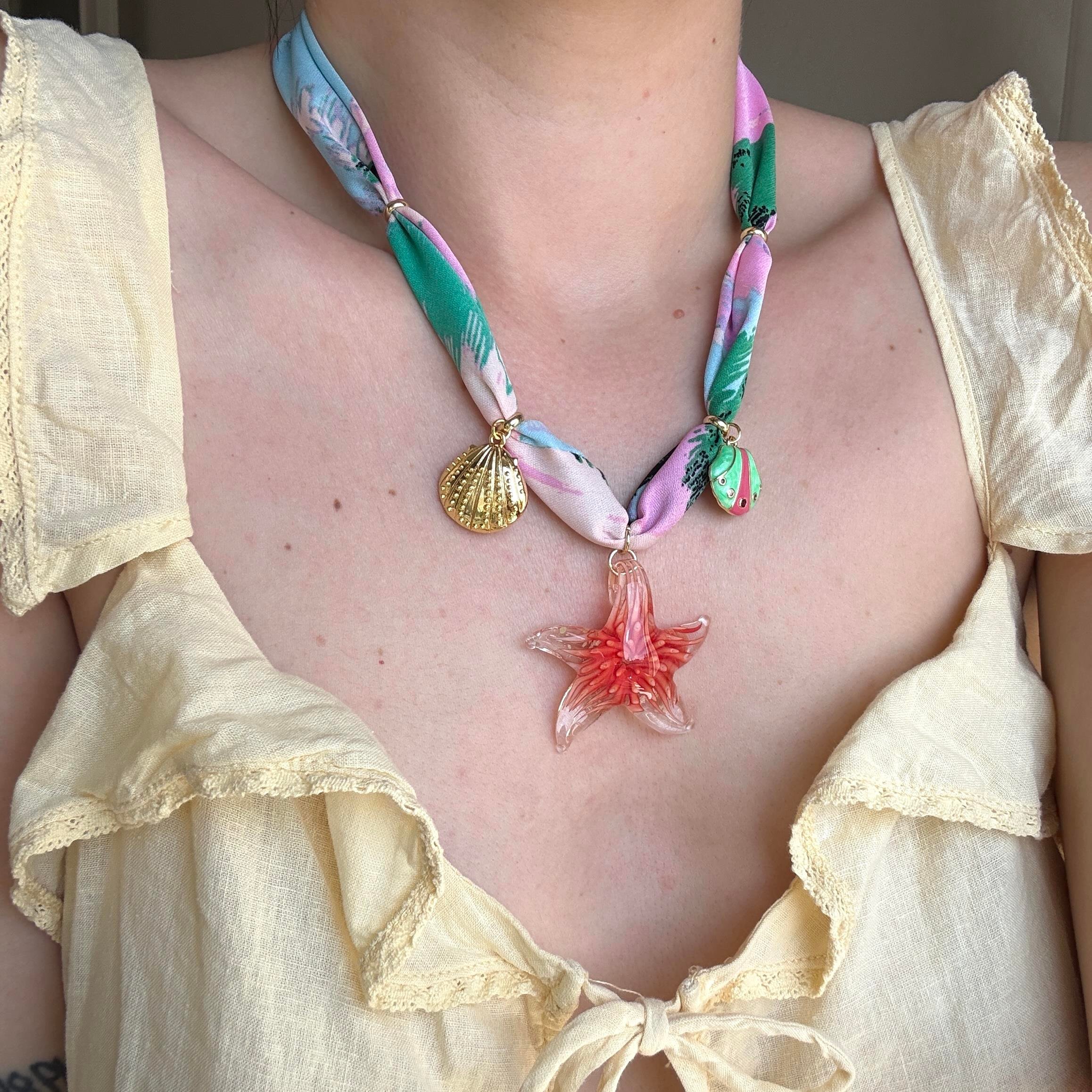 Murano Yıldız Fular Kolye