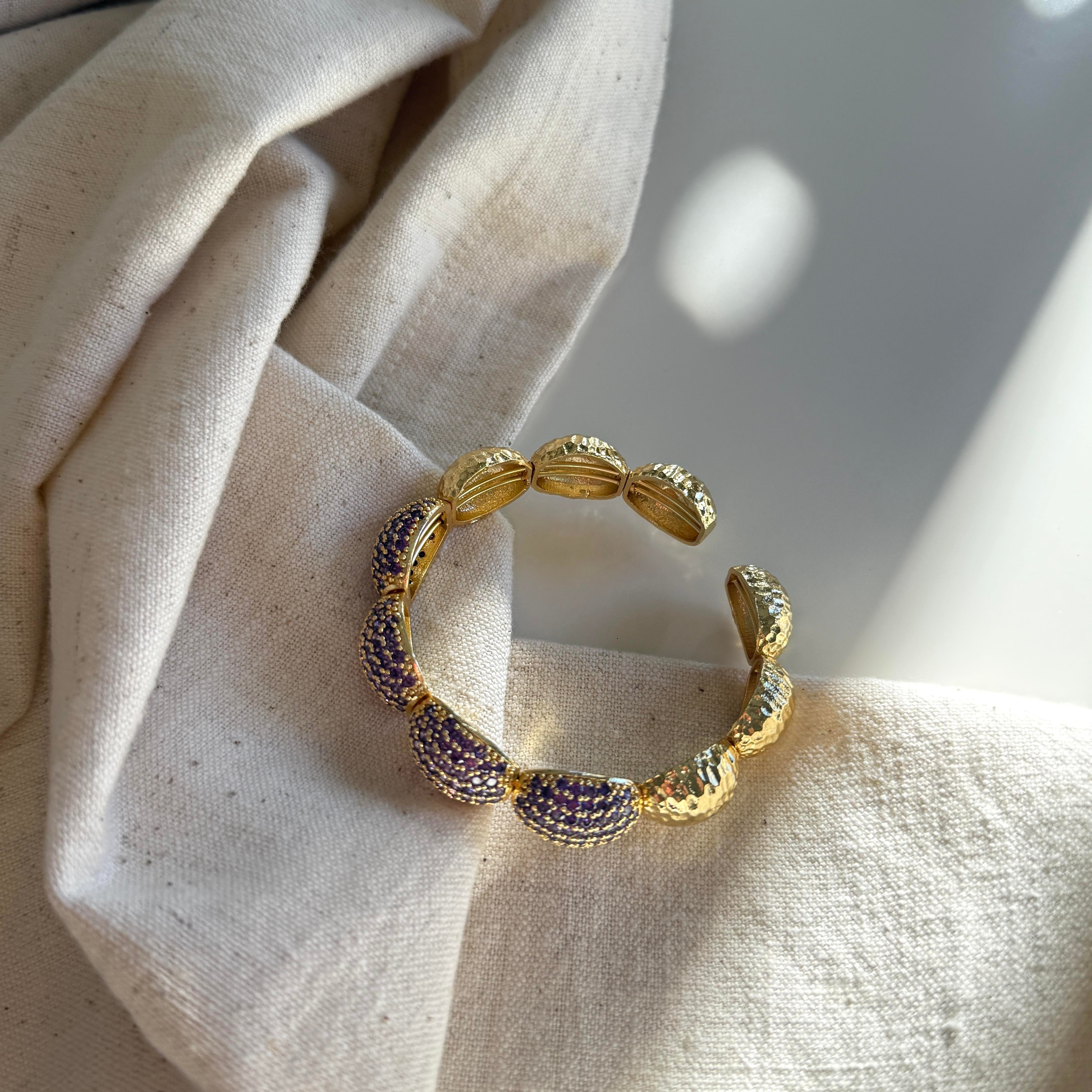 Özel Seri Oval Lila Taşlı Bileklik