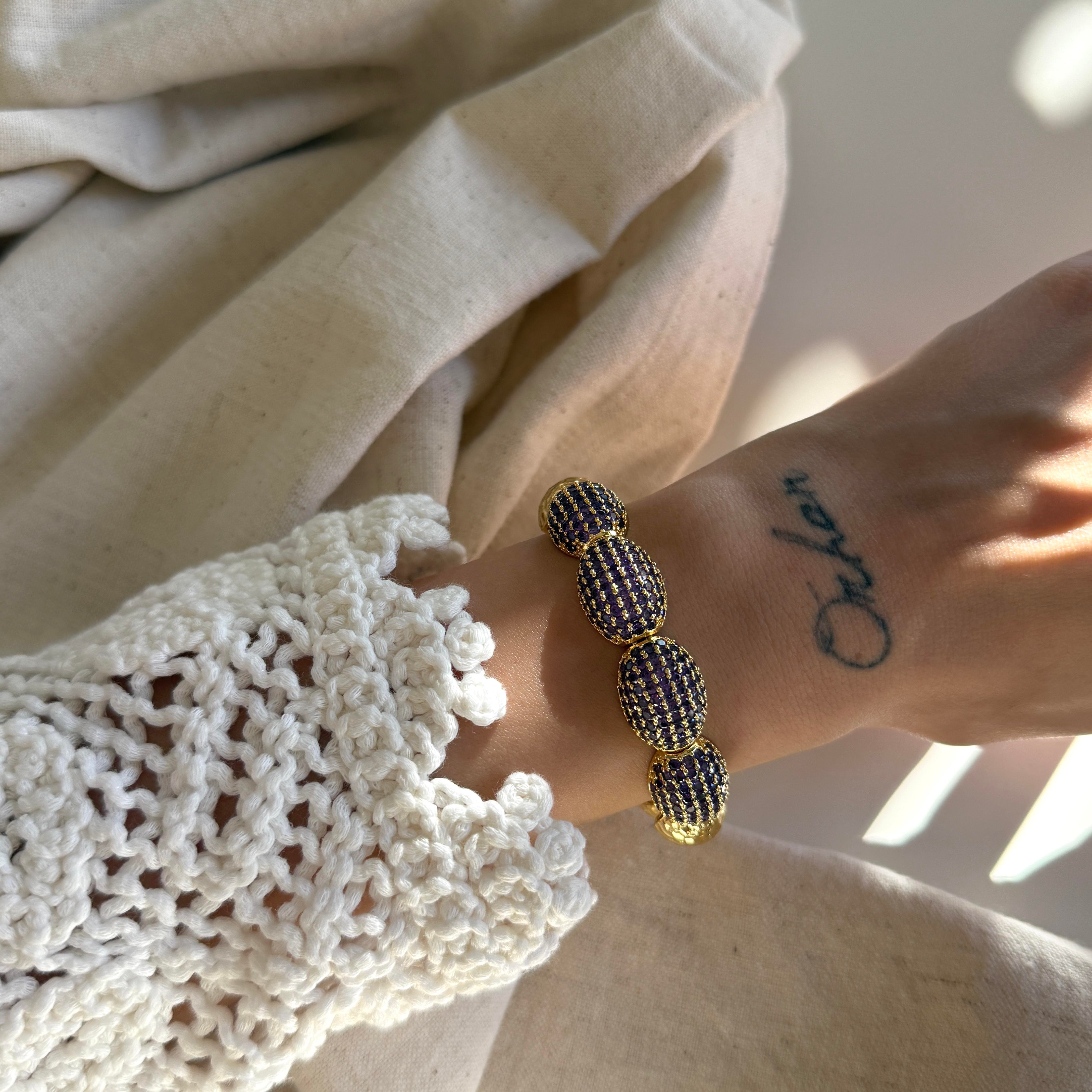 Özel Seri Oval Lila Taşlı Bileklik