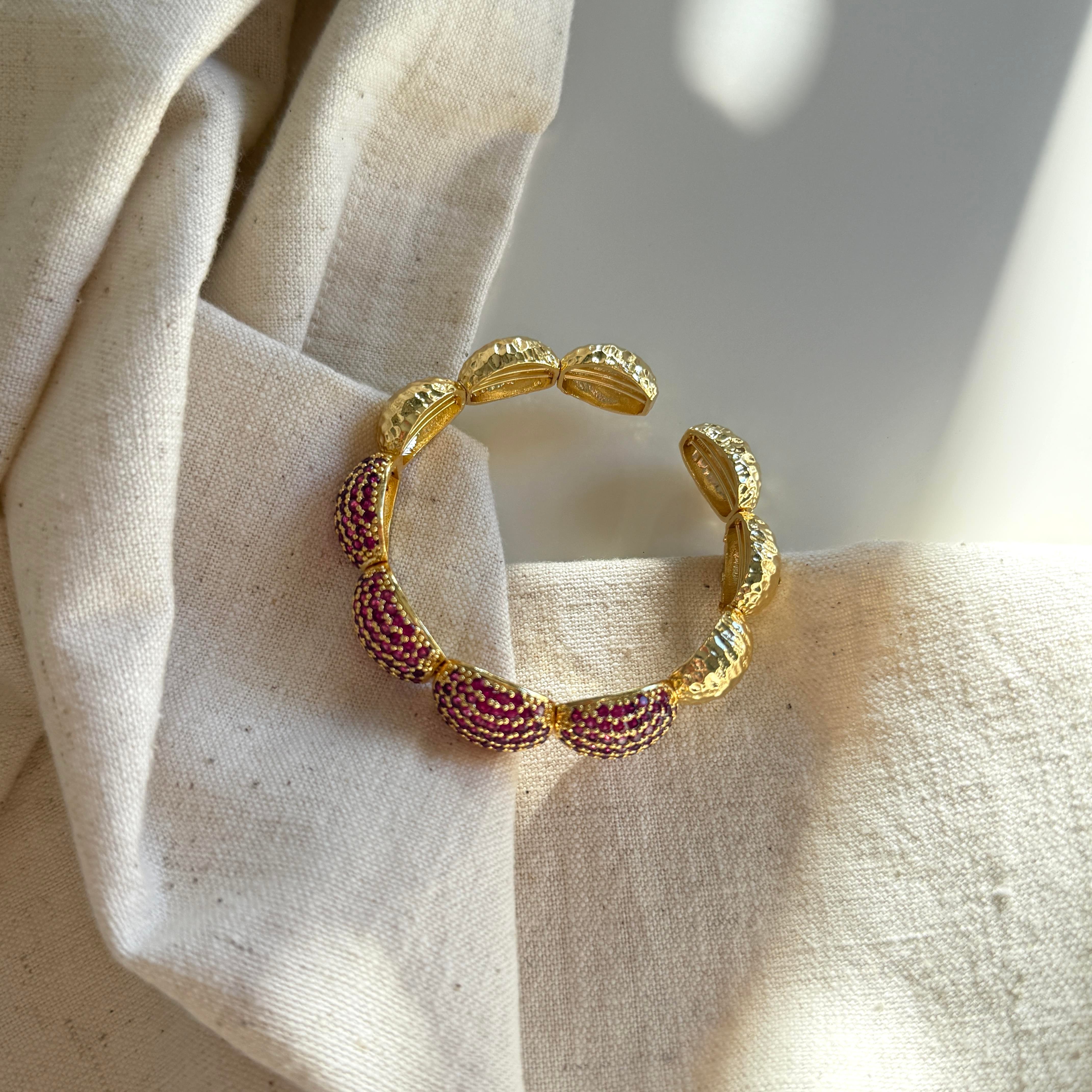 Özel Seri Oval Pembe Taşlı Bileklik