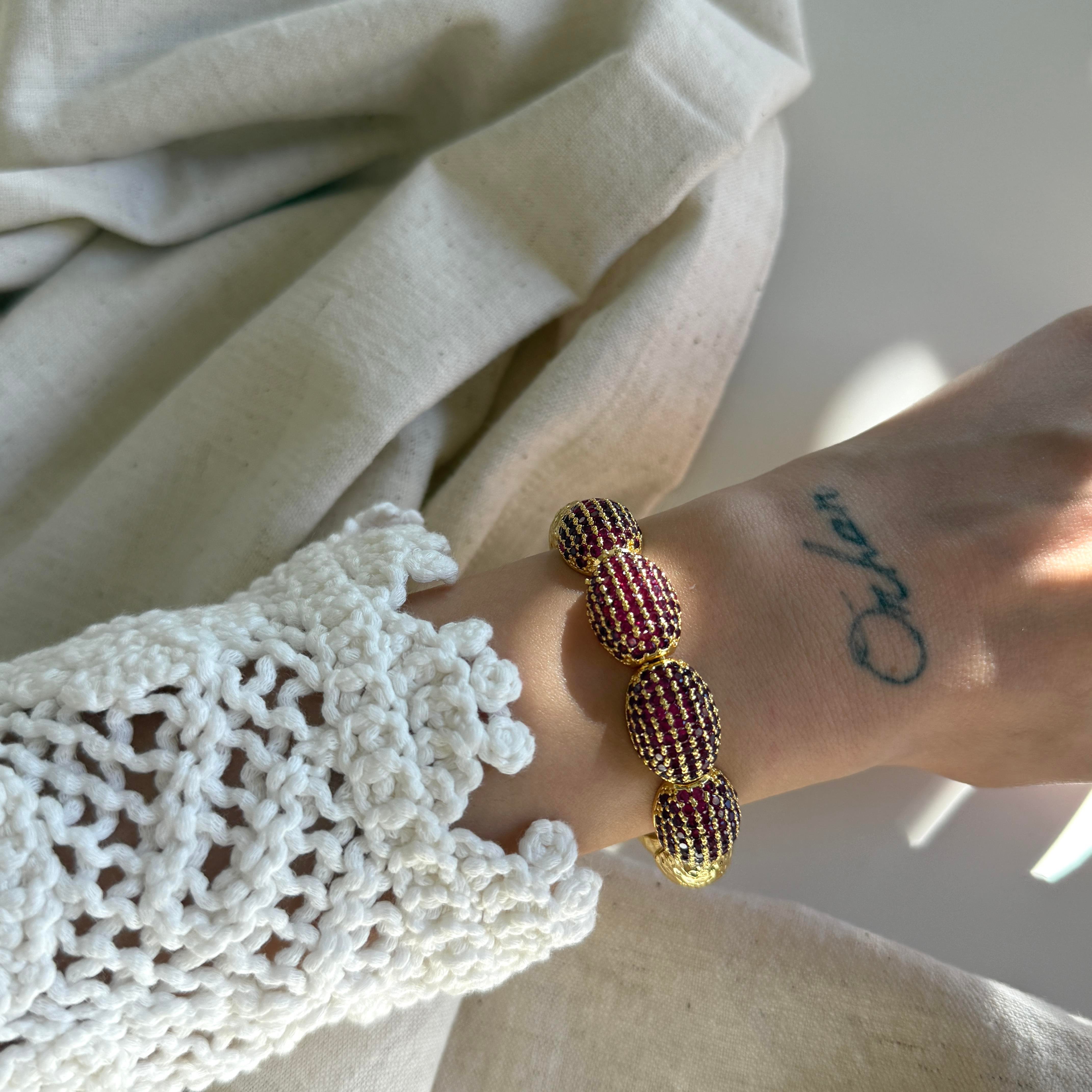 Özel Seri Oval Pembe Taşlı Bileklik