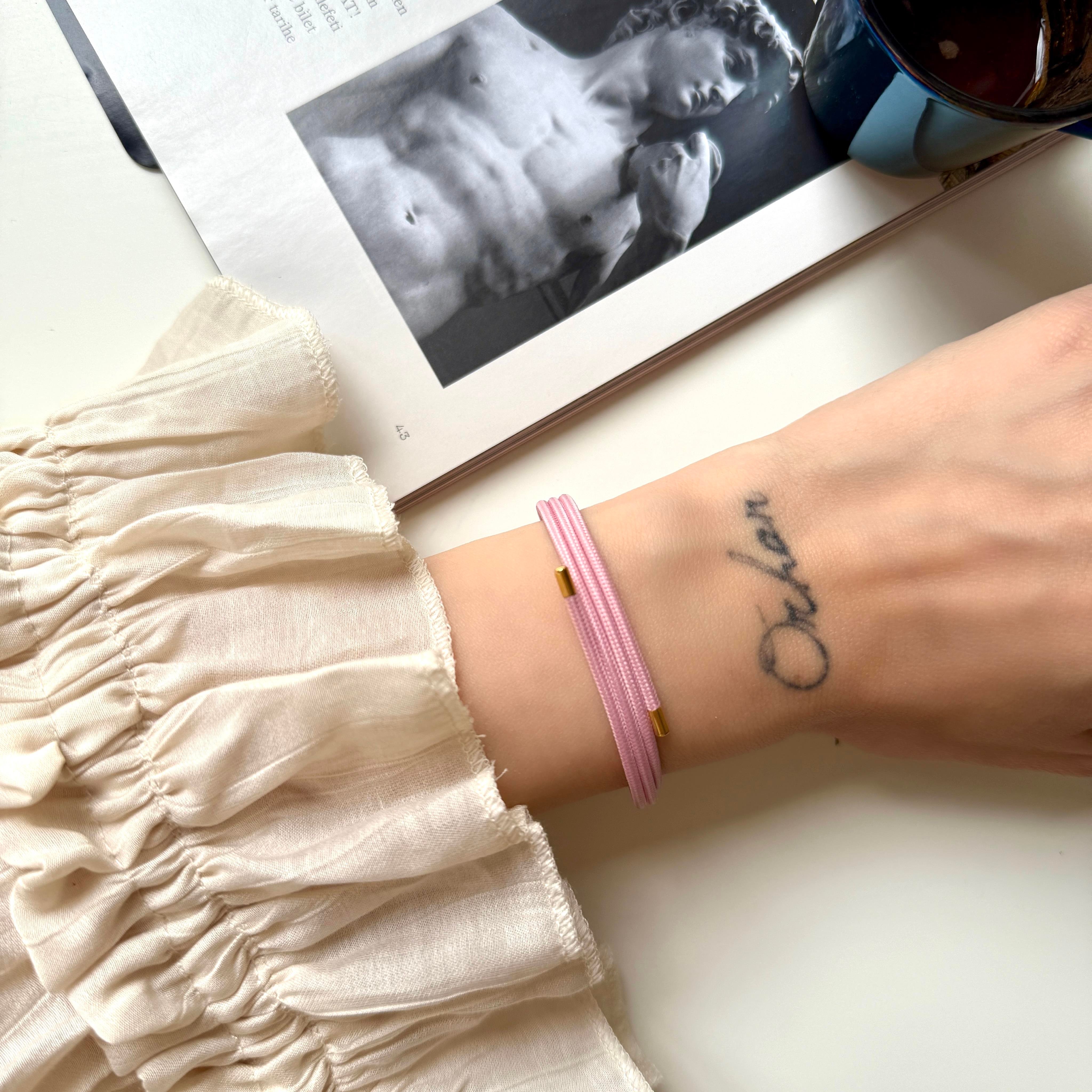 Pembe Mıknatıslı Bileklik&Halhal