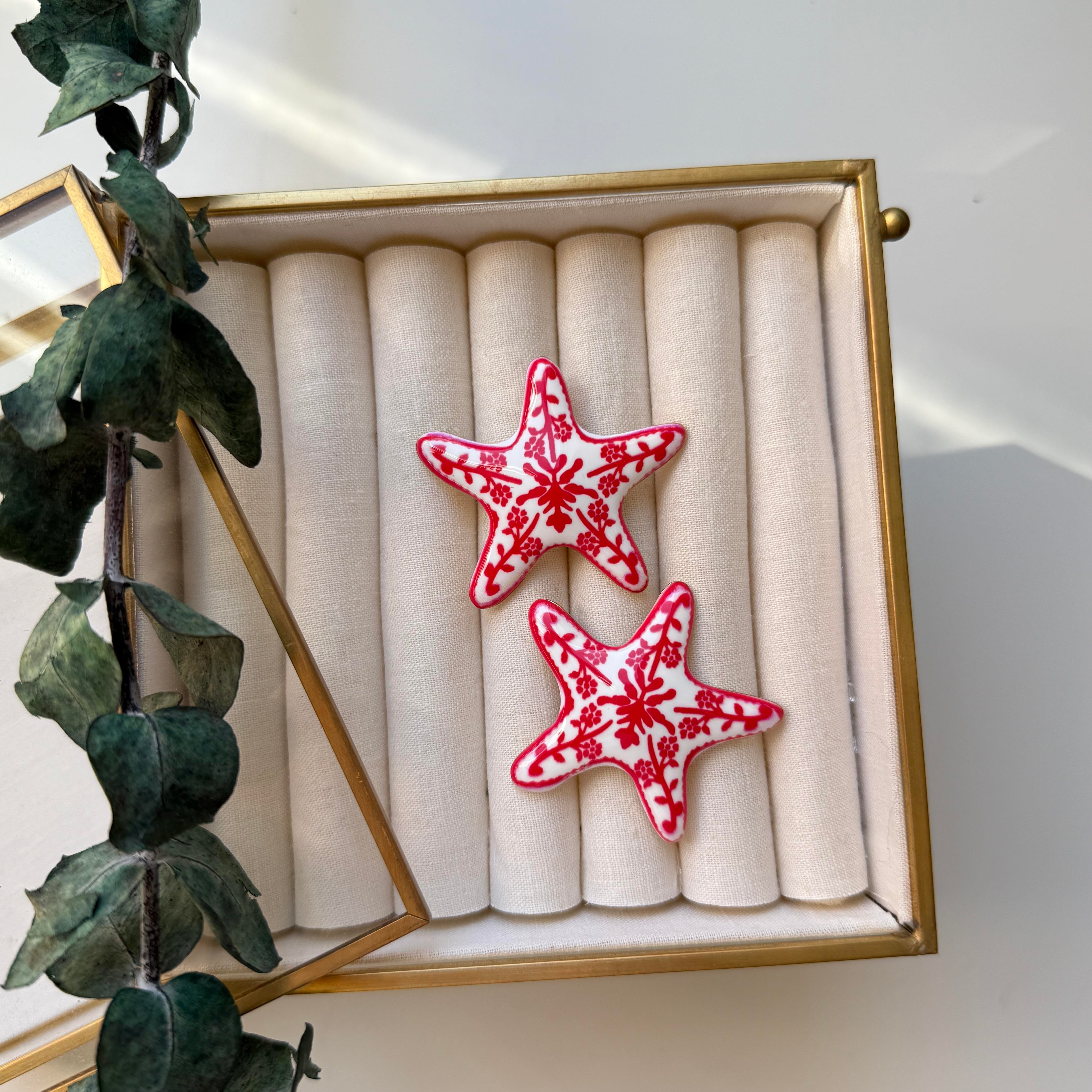 Pembe Seramik Deniz Yıldızı Küpe