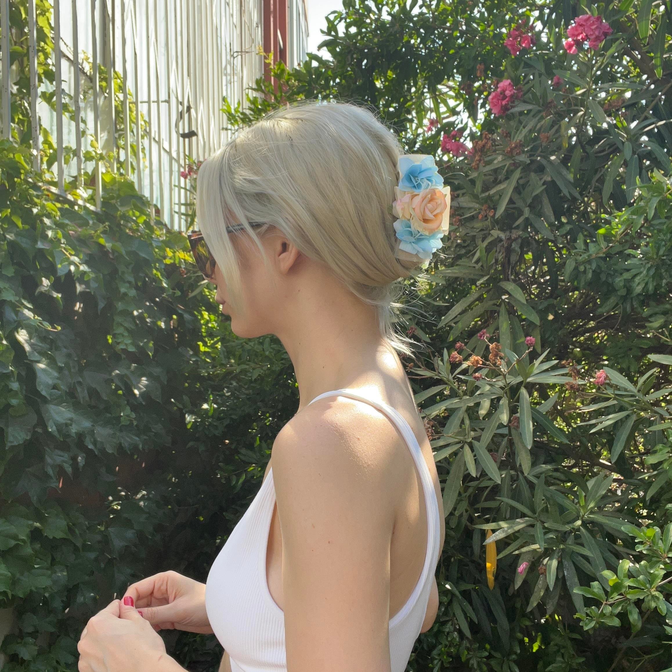 Renkli Çiçek Mandal Toka