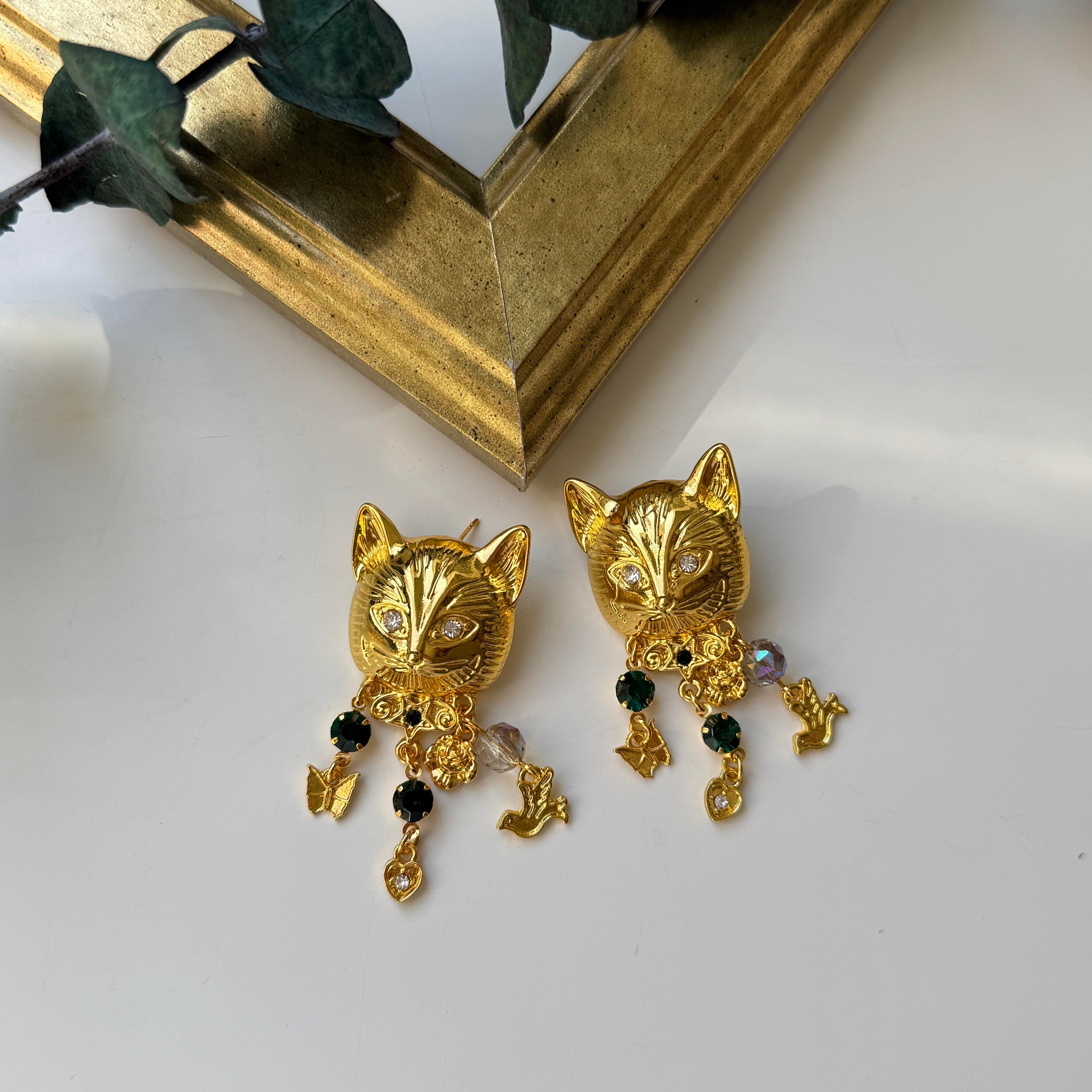 Sallantılı Kedi Küpe