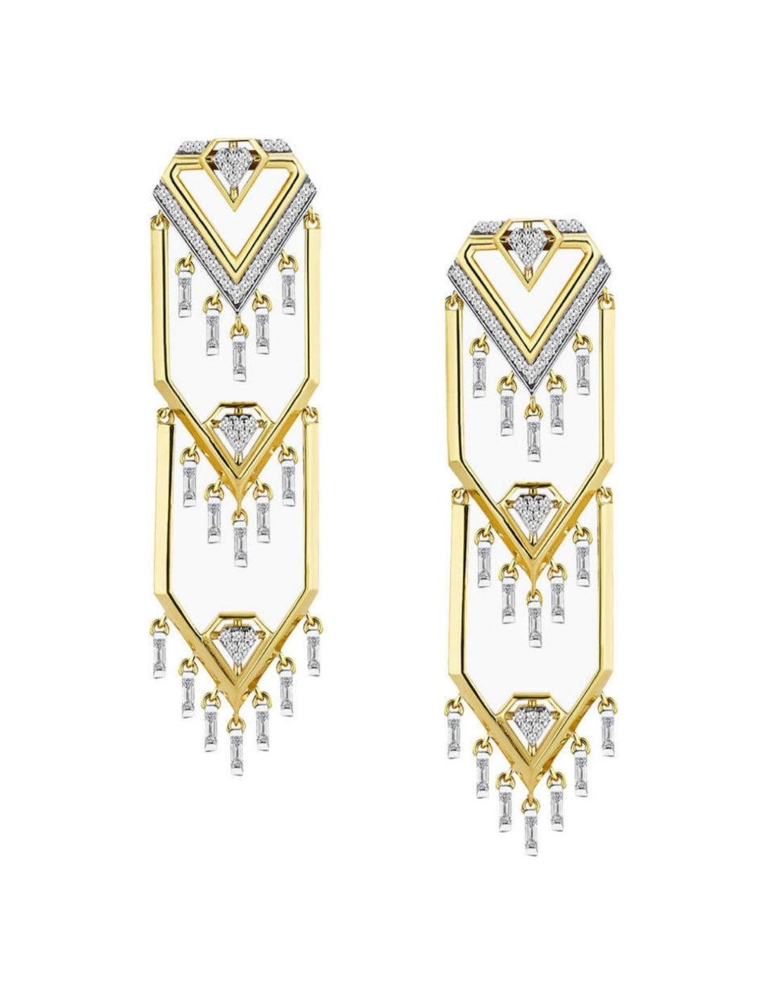 Sallantılı Taşlı Küpe