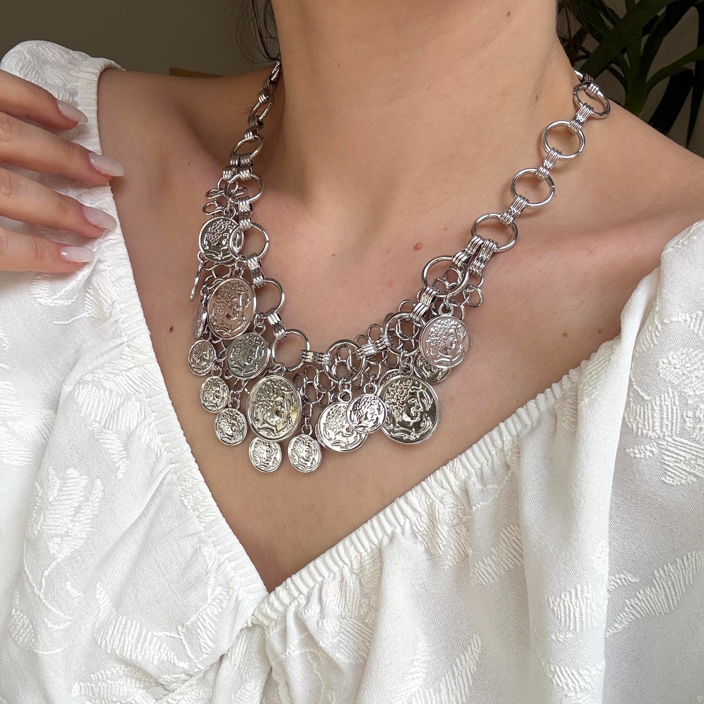 Silver 2 Sıra Madalyon Kolye