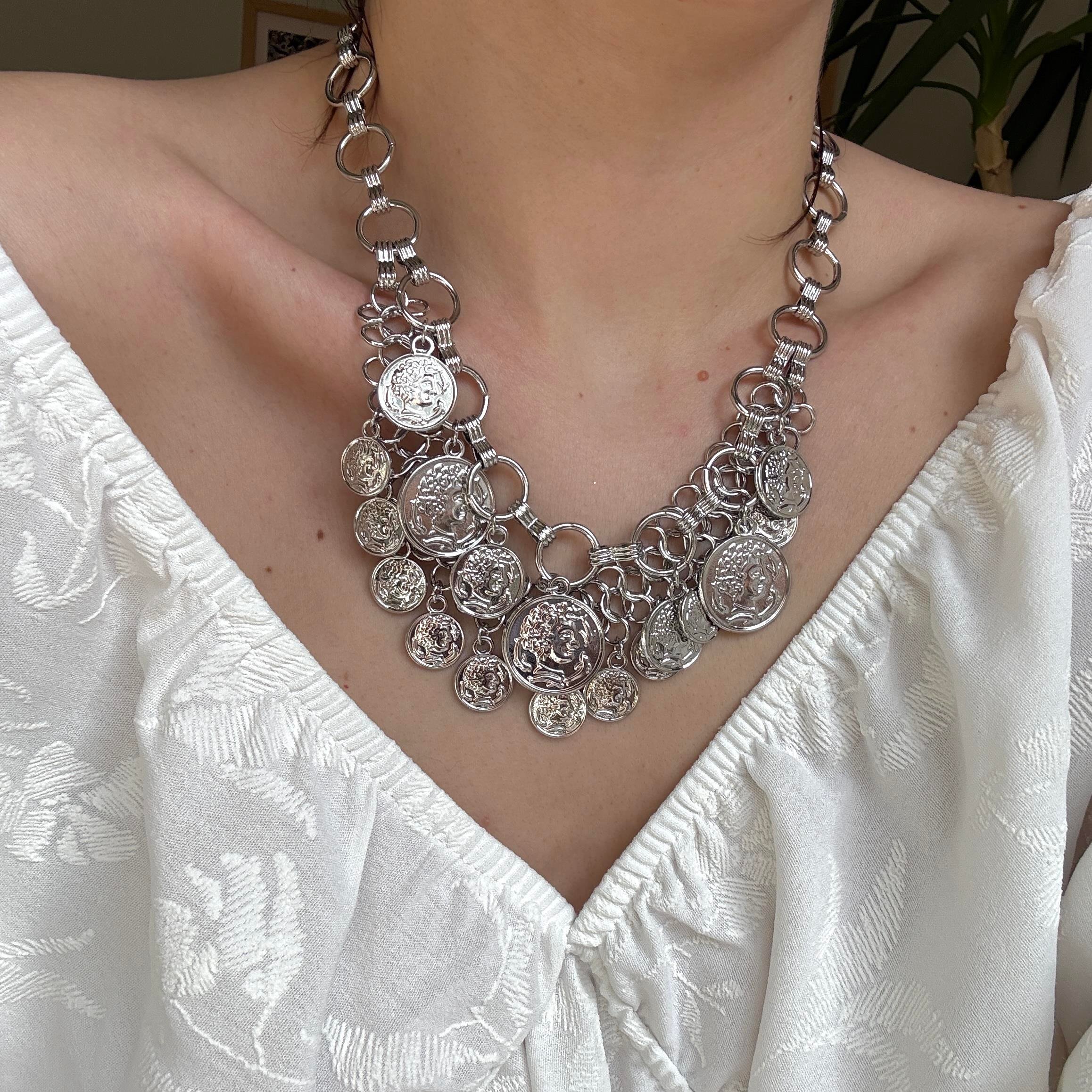 Silver 2 Sıra Madalyon Kolye
