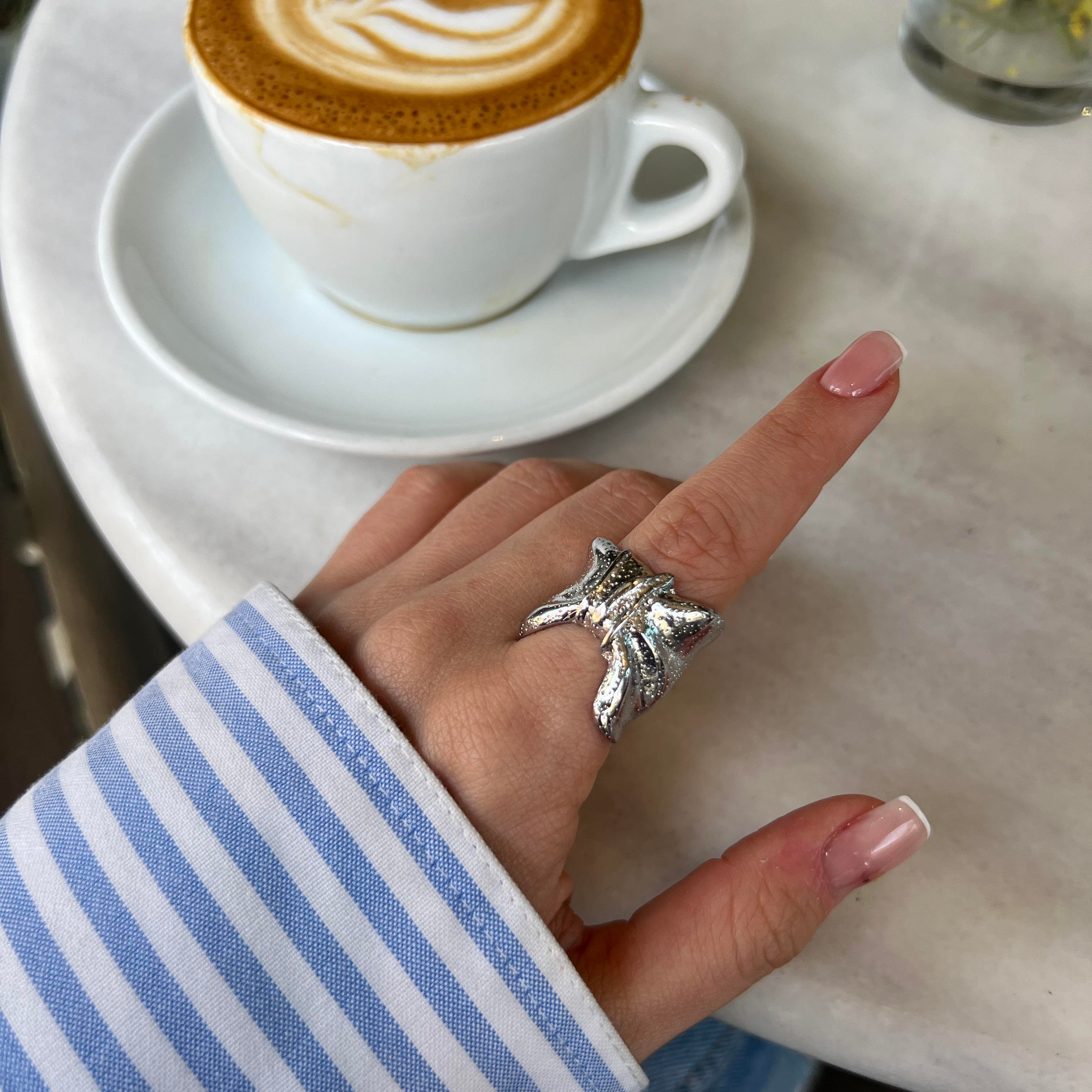 Silver Büyük Fiyonk Yüzük