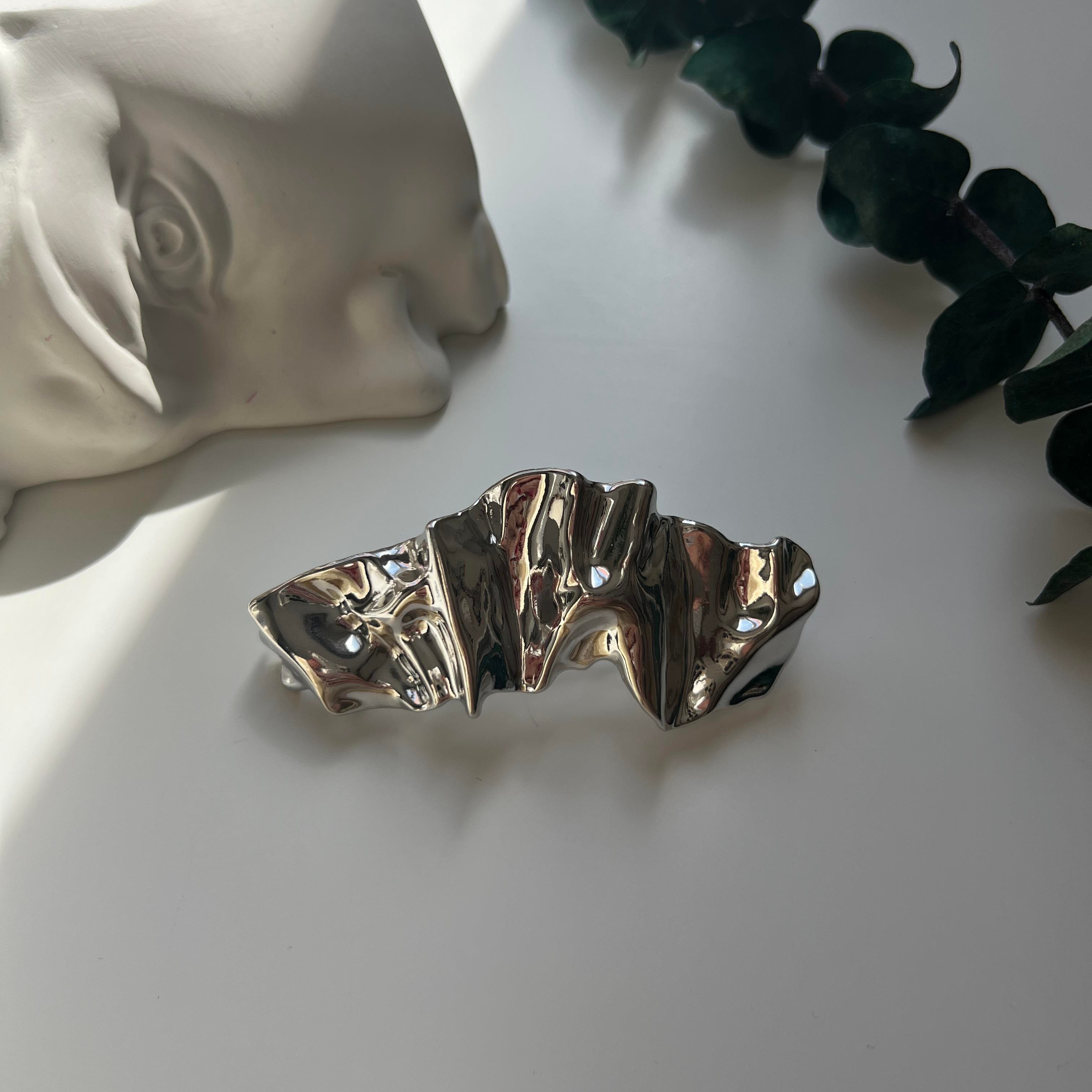 Silver Dalgalı Otomatik Toka