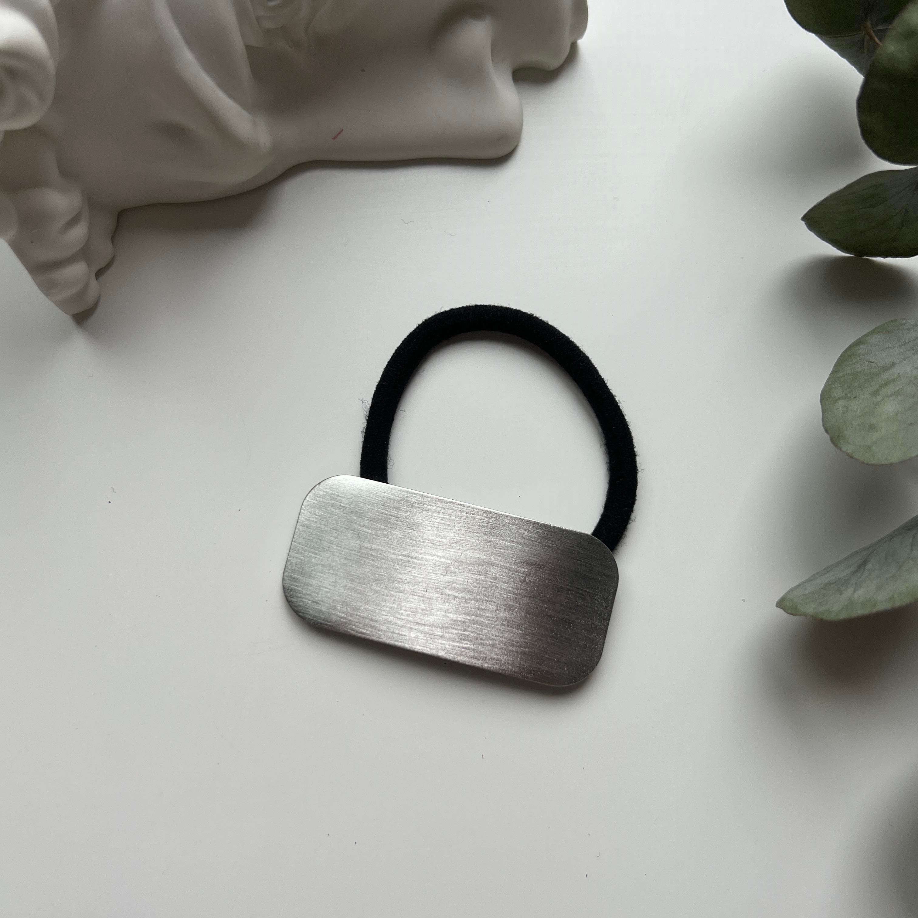 Silver Dikdörtgen Plaka Lastik Toka