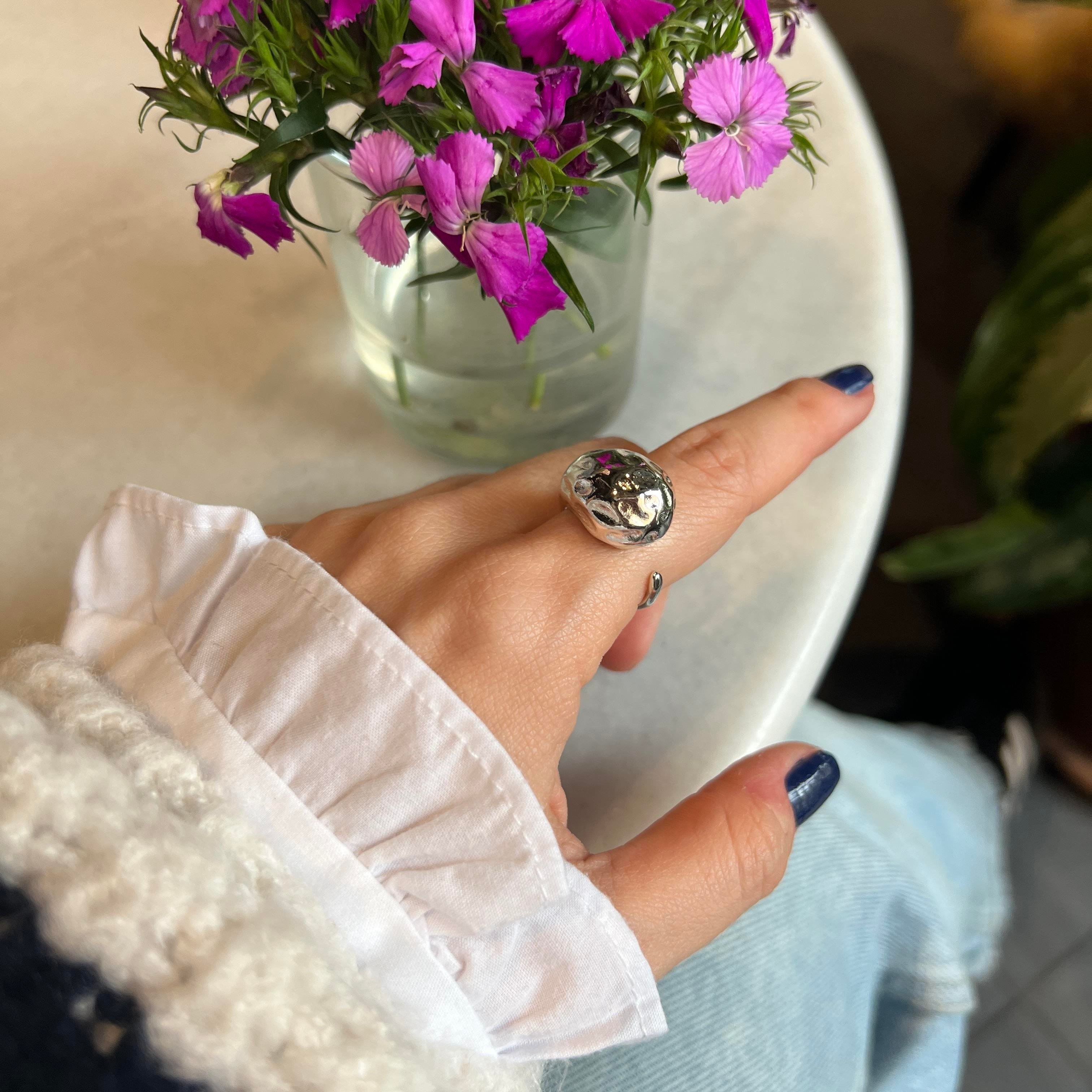 Silver Ezme Bombe Yüzük